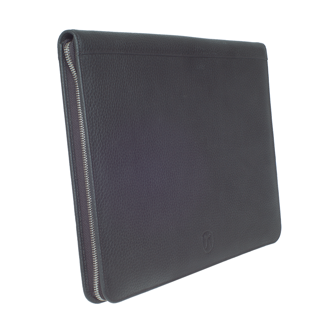 Konferenzmappe Aktentasche A4 Leder schwarz mit Rundumreißverschluss - Corf Offermann