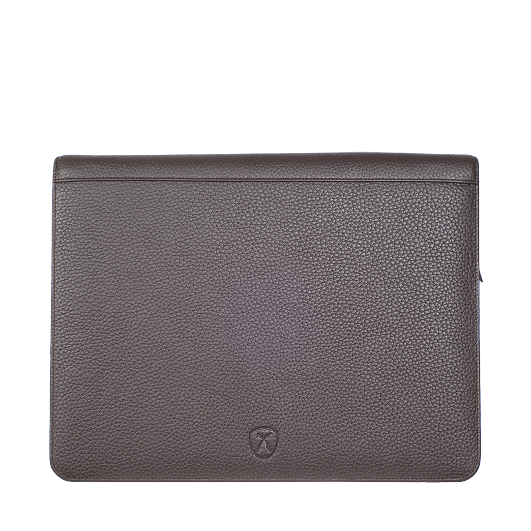 Konferenzmappe Aktentasche A4 Leder braun mit Rundumreißverschluss - Corf Offermann