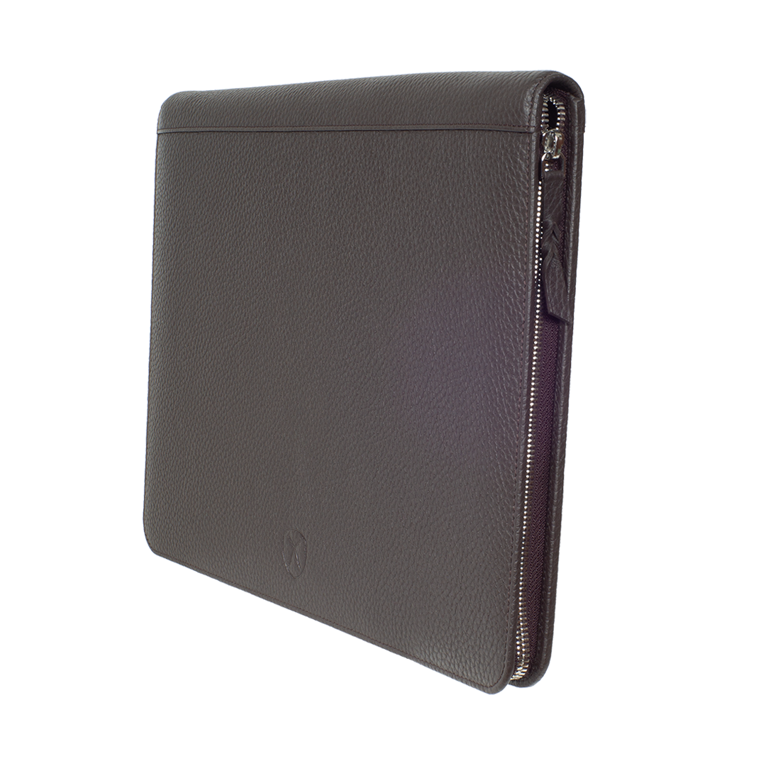 Konferenzmappe Aktentasche A4 Leder braun mit Rundumreißverschluss - Corf Offermann