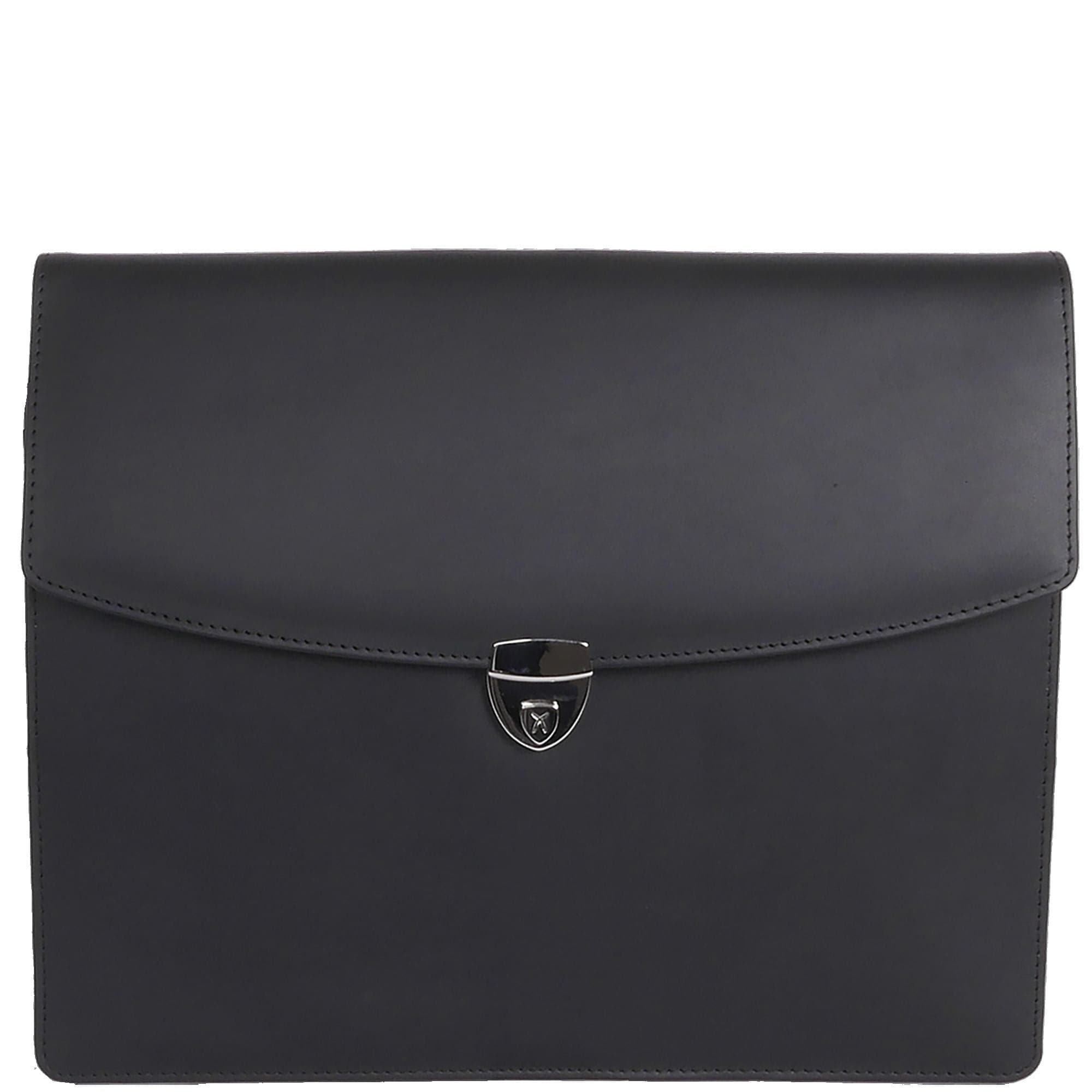 Konferenzmappe Aktentasche A4 Leder schwarz mit Schloß - Corf Offermann