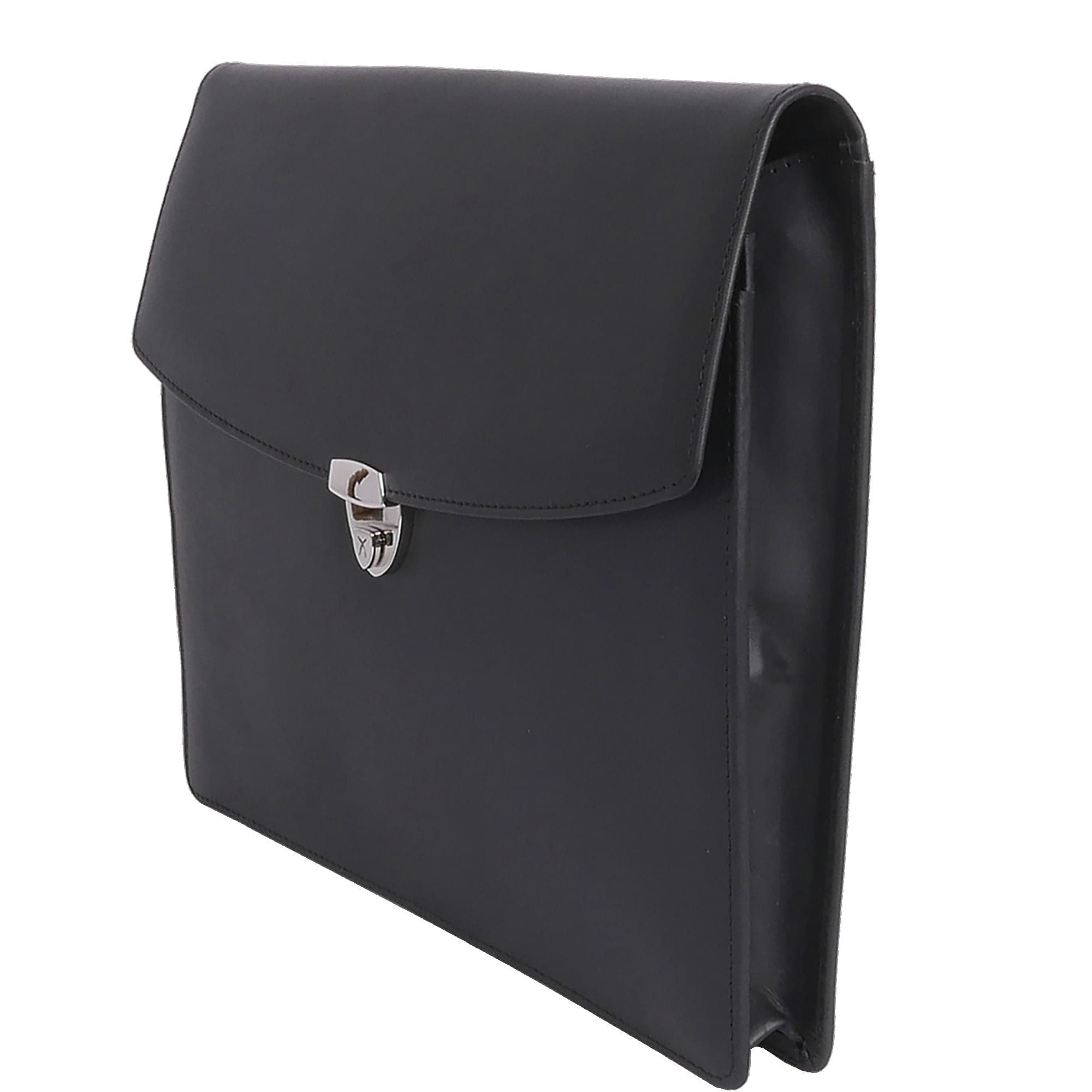 Konferenzmappe Aktentasche A4 Leder schwarz mit Schloß - Corf Offermann