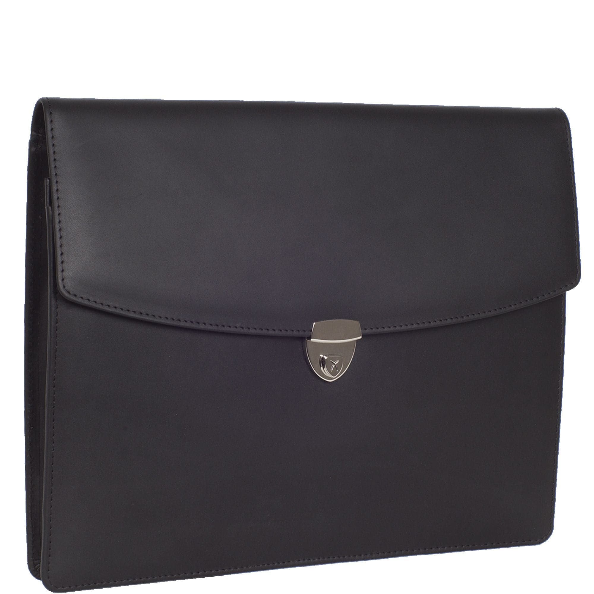 Konferenzmappe Aktentasche A4 Leder schwarz mit Schloß - Corf Offermann