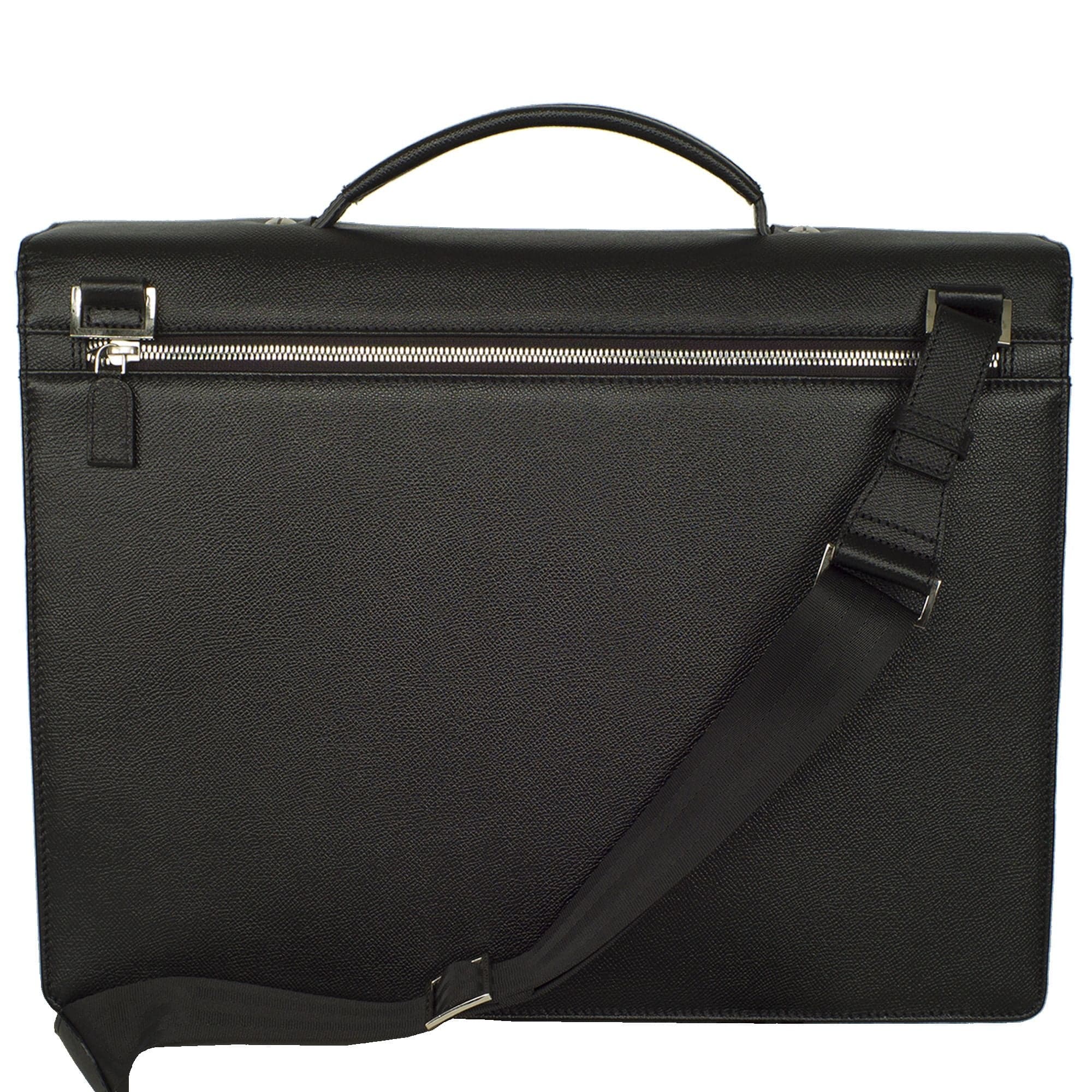 Konferenzmappe Aktentasche A4 geprägtes Leder schwarz mit Laptopfach - Corf Offermann