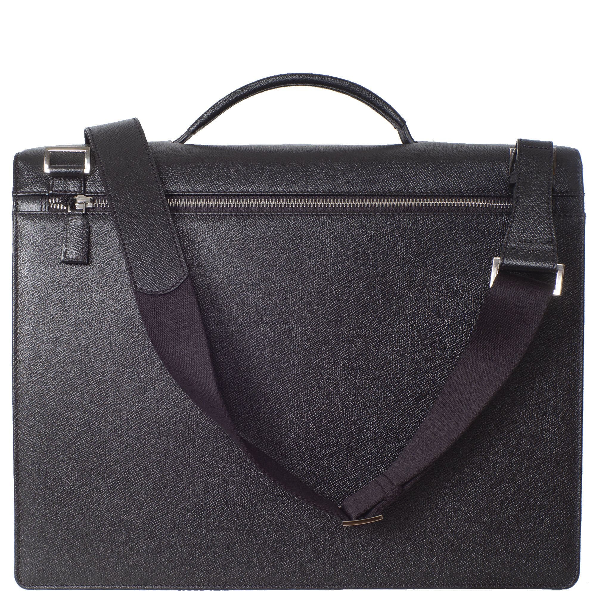 Konferenzmappe Aktentasche A4 geprägtes Leder schwarz mit Laptopfach - Corf Offermann