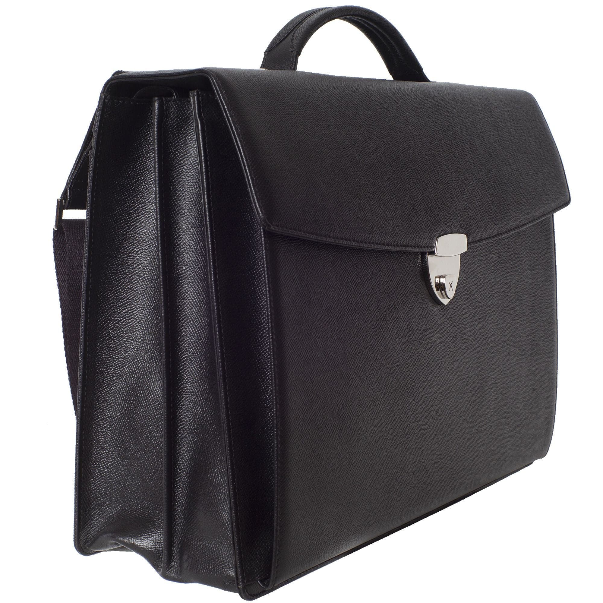 Konferenzmappe Aktentasche A4 geprägtes Leder schwarz mit Laptopfach - Corf Offermann