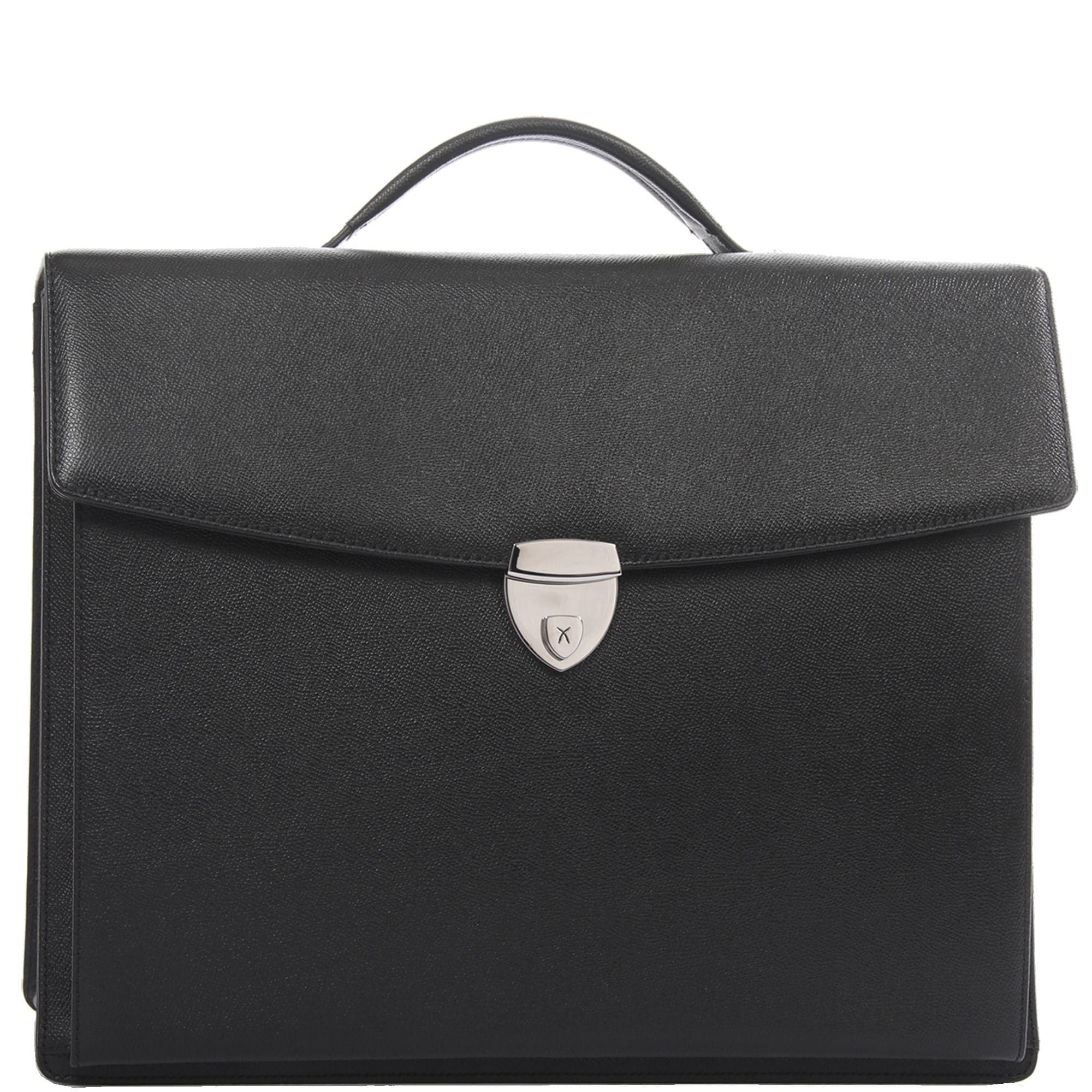 Konferenzmappe Aktentasche A4 geprägtes Leder schwarz mit Laptopfach - Corf Offermann