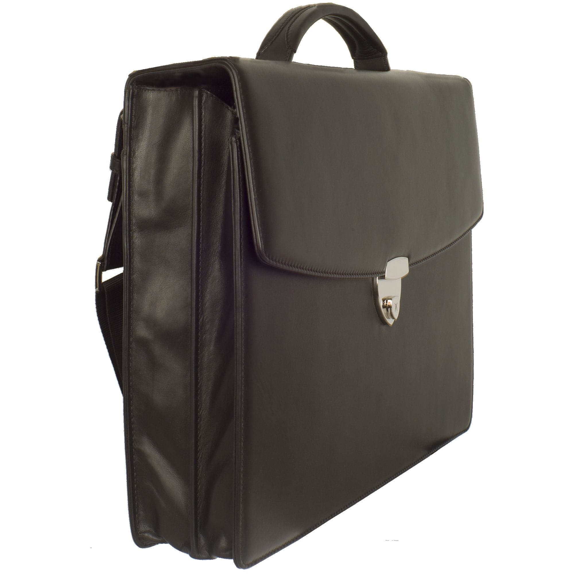 Konferenzmappe Aktentasche A4 Leder schwarz mit Laptopfach - Corf Offermann