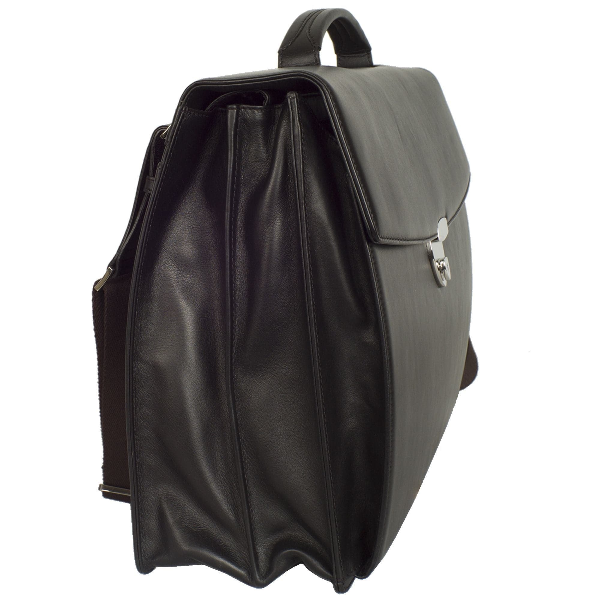 Konferenzmappe Aktentasche A4 Leder schwarz mit Laptopfach - Corf Offermann