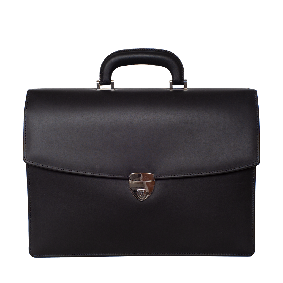Konferenzmappe Aktentasche A4 Leder schwarz mit Griff - Corf Offermann