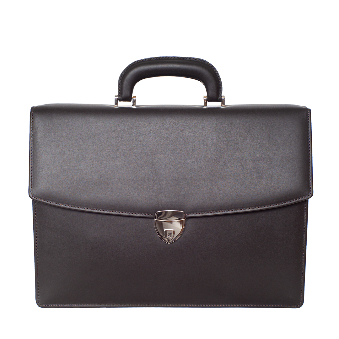 Konferenzmappe Aktentasche A4 Leder braun mit Griff