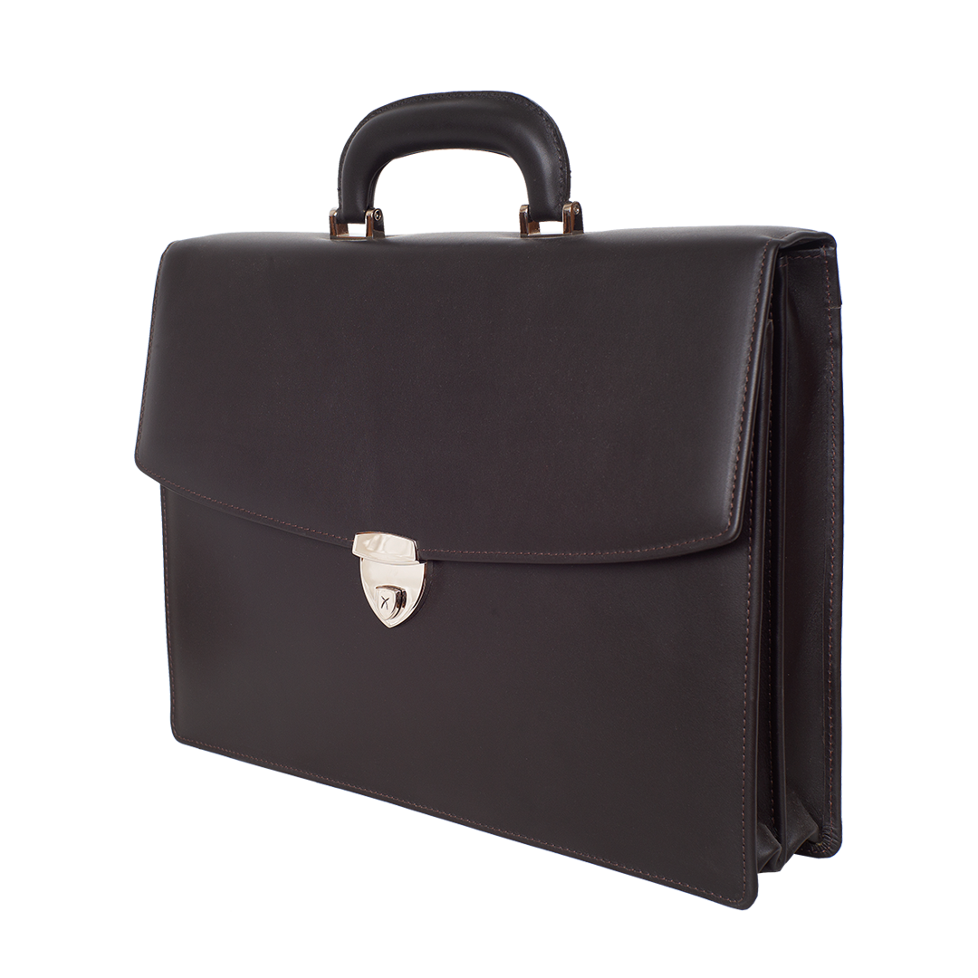 Konferenzmappe Aktentasche A4 Leder braun mit Griff