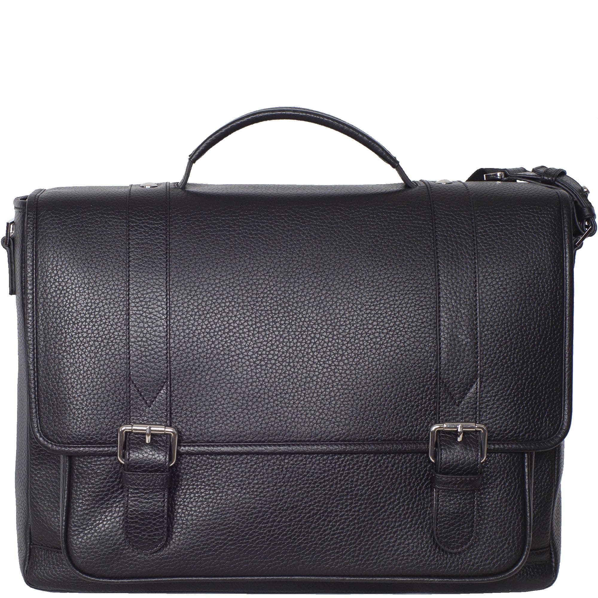 Konferenzmappe Aktentasche Laptoptasche 15 Zoll Leder schwarz mit 2 Steckschlössern - Corf Offermann