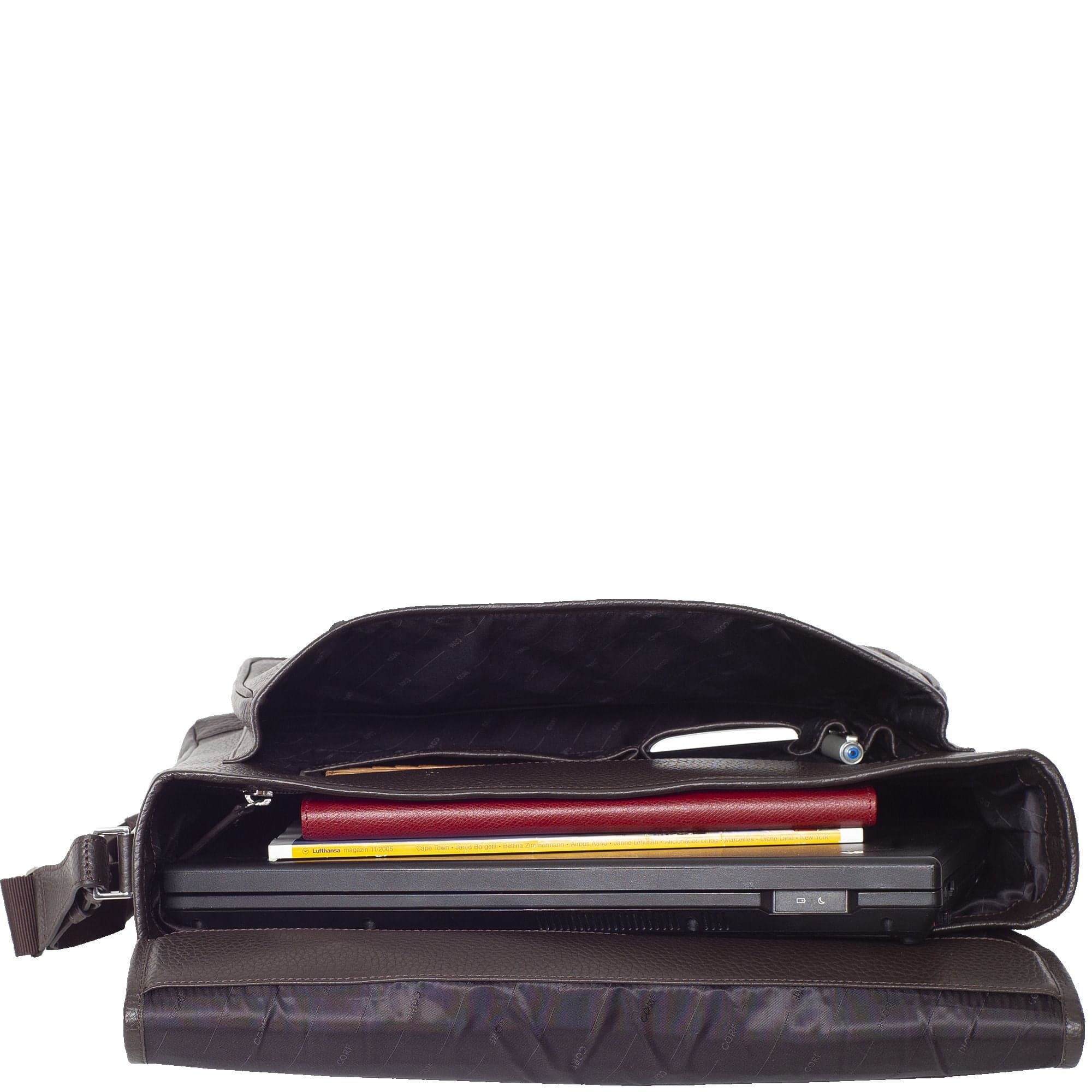 Konferenzmappe Aktentasche Laptoptasche 15 Zoll Leder braun - Corf Offermann