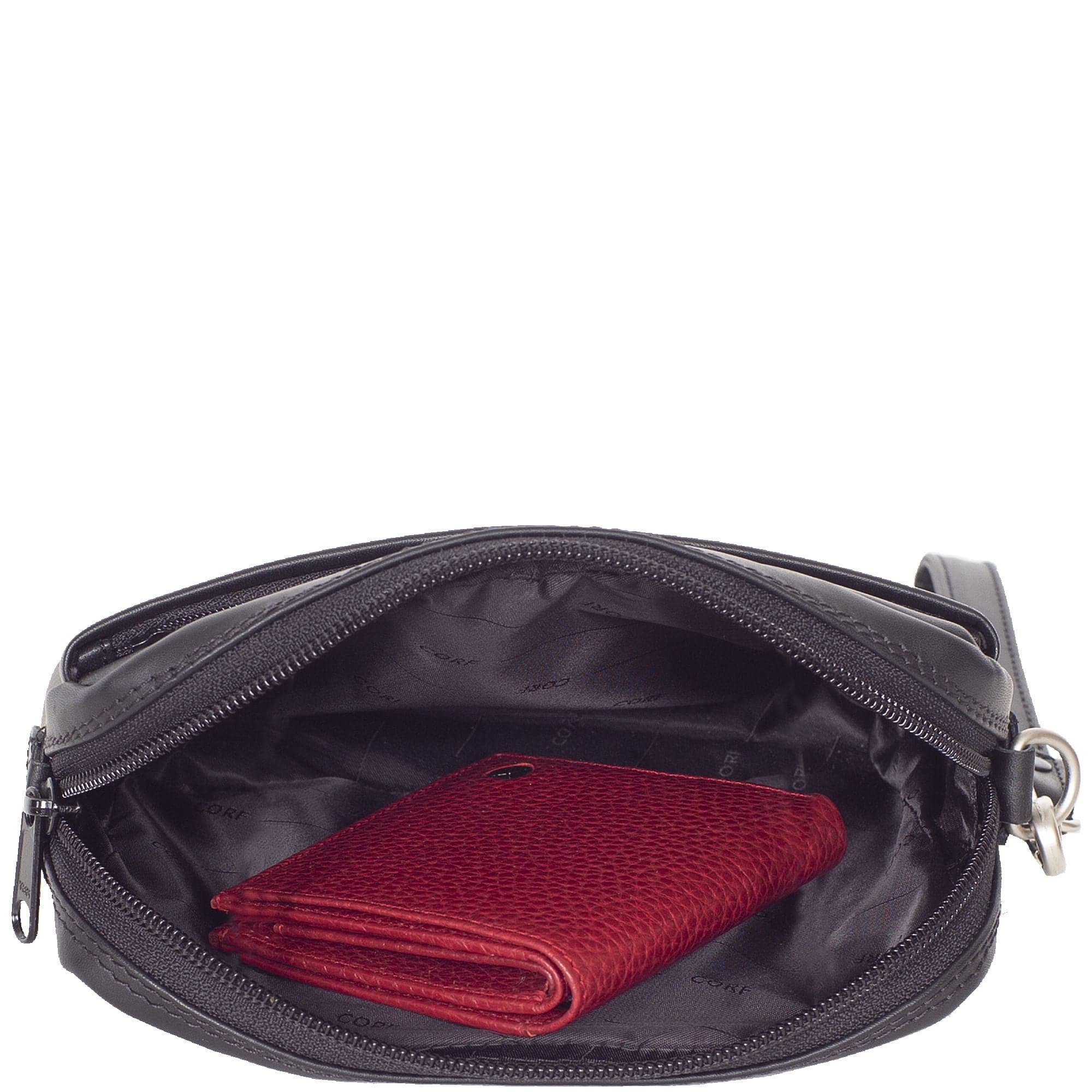 Gelenktasche Gürteltasche Leder schwarz - Corf Offermann