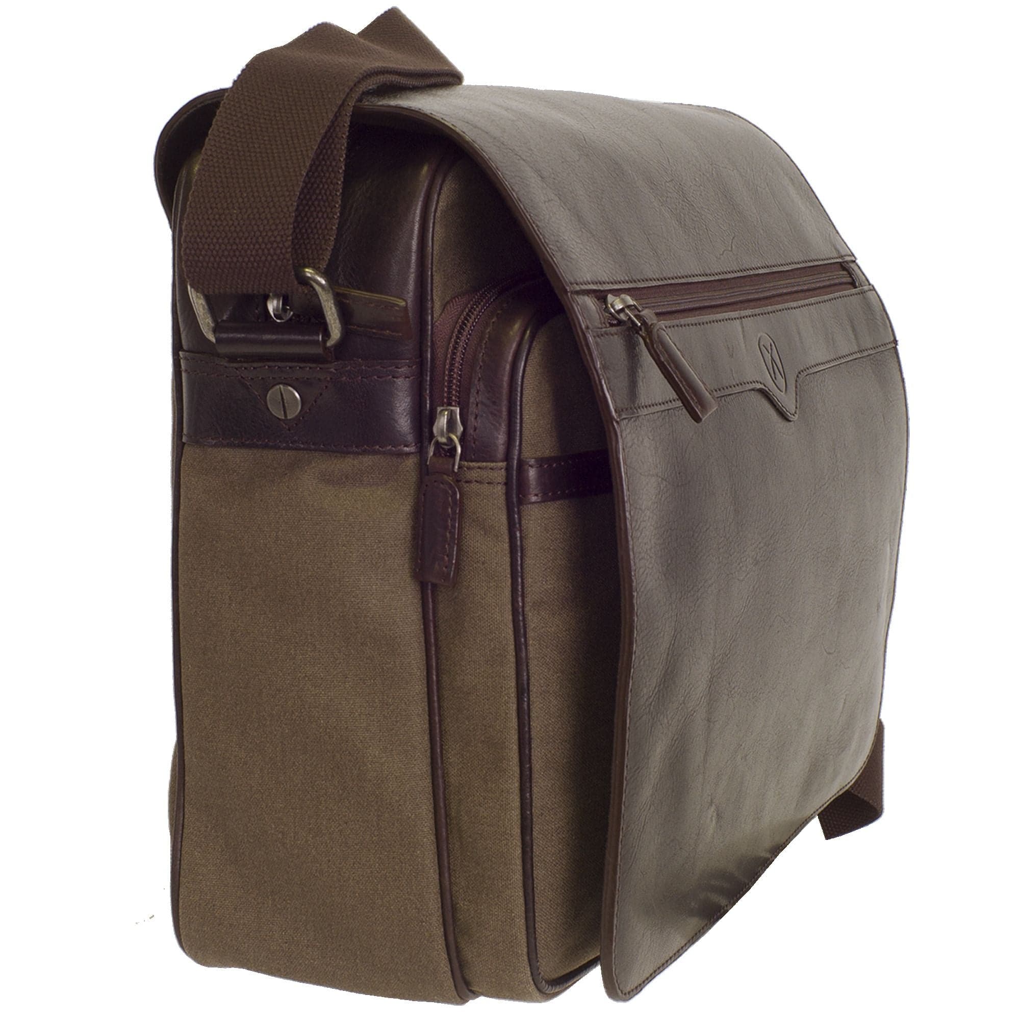 Messengerbag 15 Zoll Leder/Canvas braun - Corf Offermann