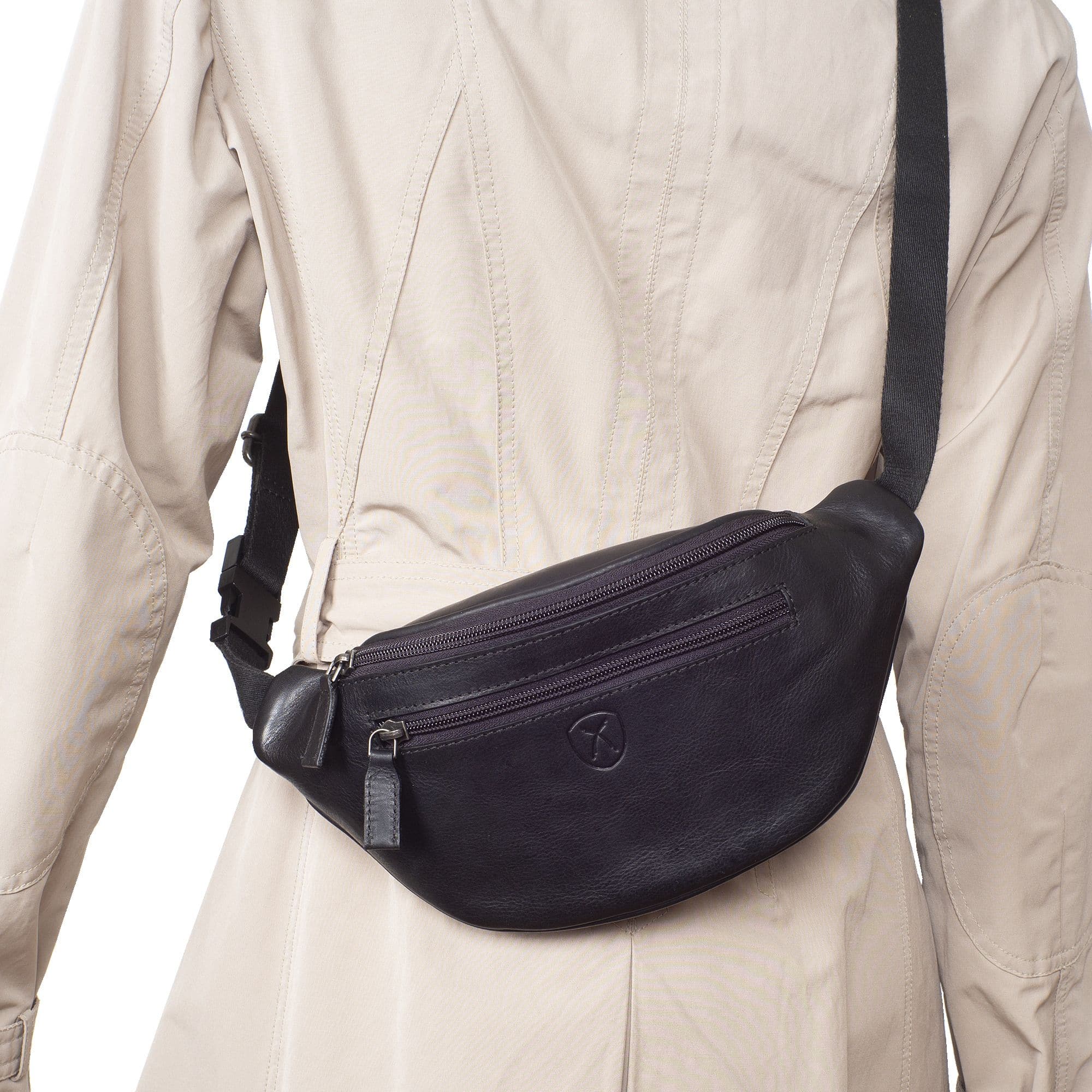 Handtasche Crossover Gürteltasche Leder schwarz - Corf Offermann