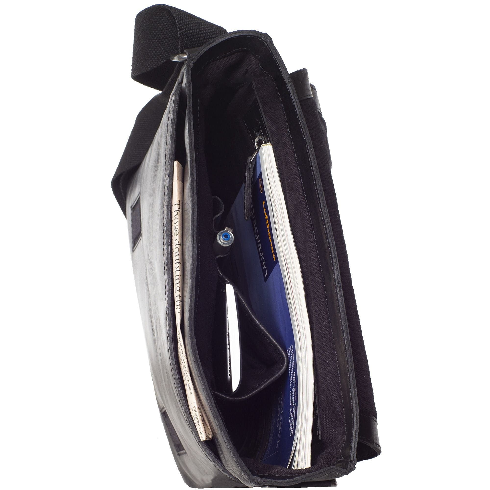 Tablet Tasche Schultertasche 10 Zoll Leder schwarz - Corf Offermann