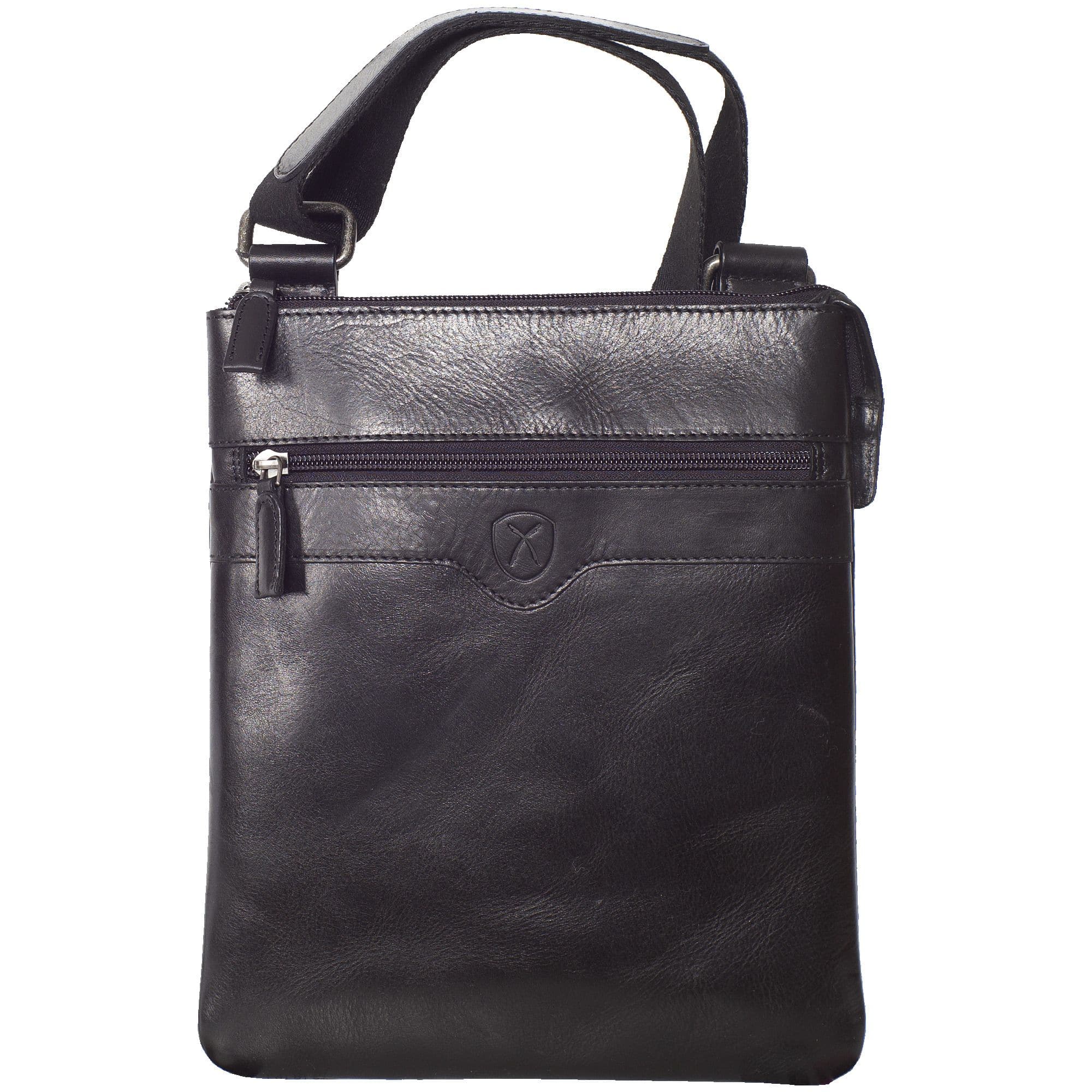 Tablet Tasche Umhängetasche 10 Zoll Leder schwarz - Corf Offermann