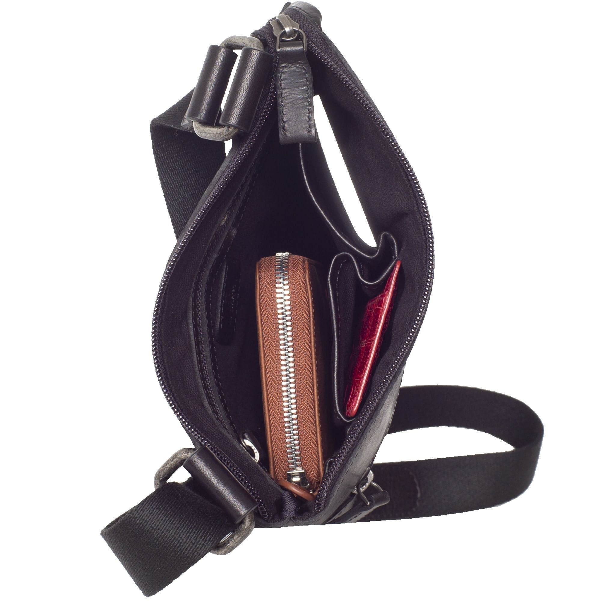 Tablet Tasche Umhängetasche 10 Zoll Leder schwarz - Corf Offermann