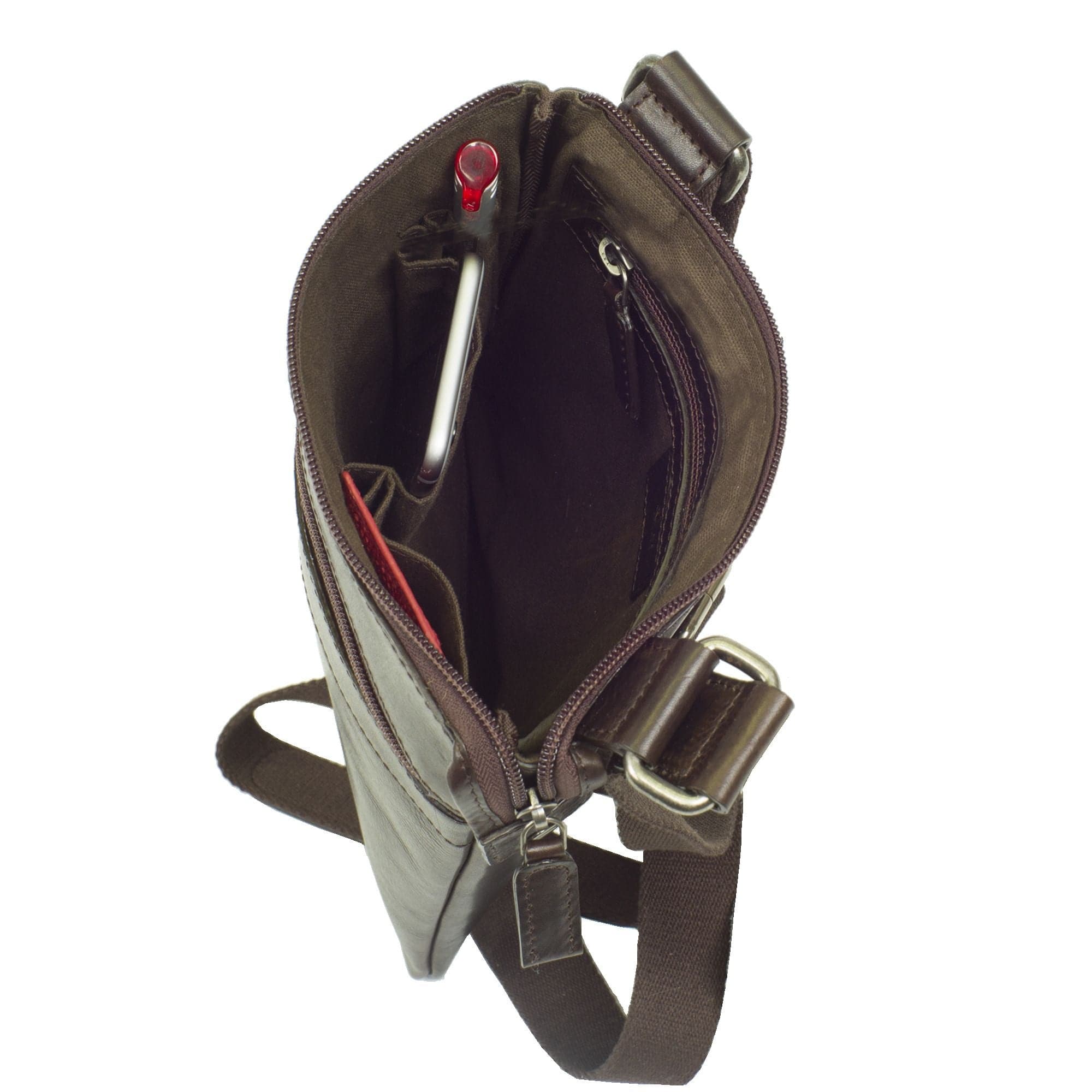 Tablet Tasche Umhängetasche 10 Zoll Leder braun - Corf Offermann