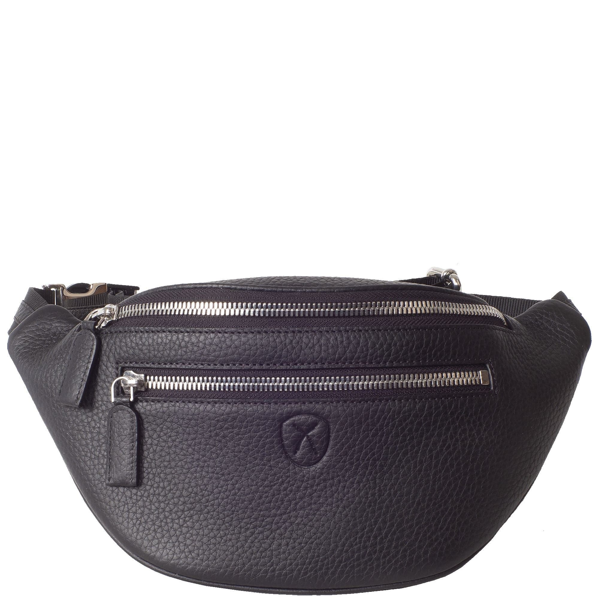 Crossover Handtasche Gürteltasche Leder schwarz - Corf Offermann