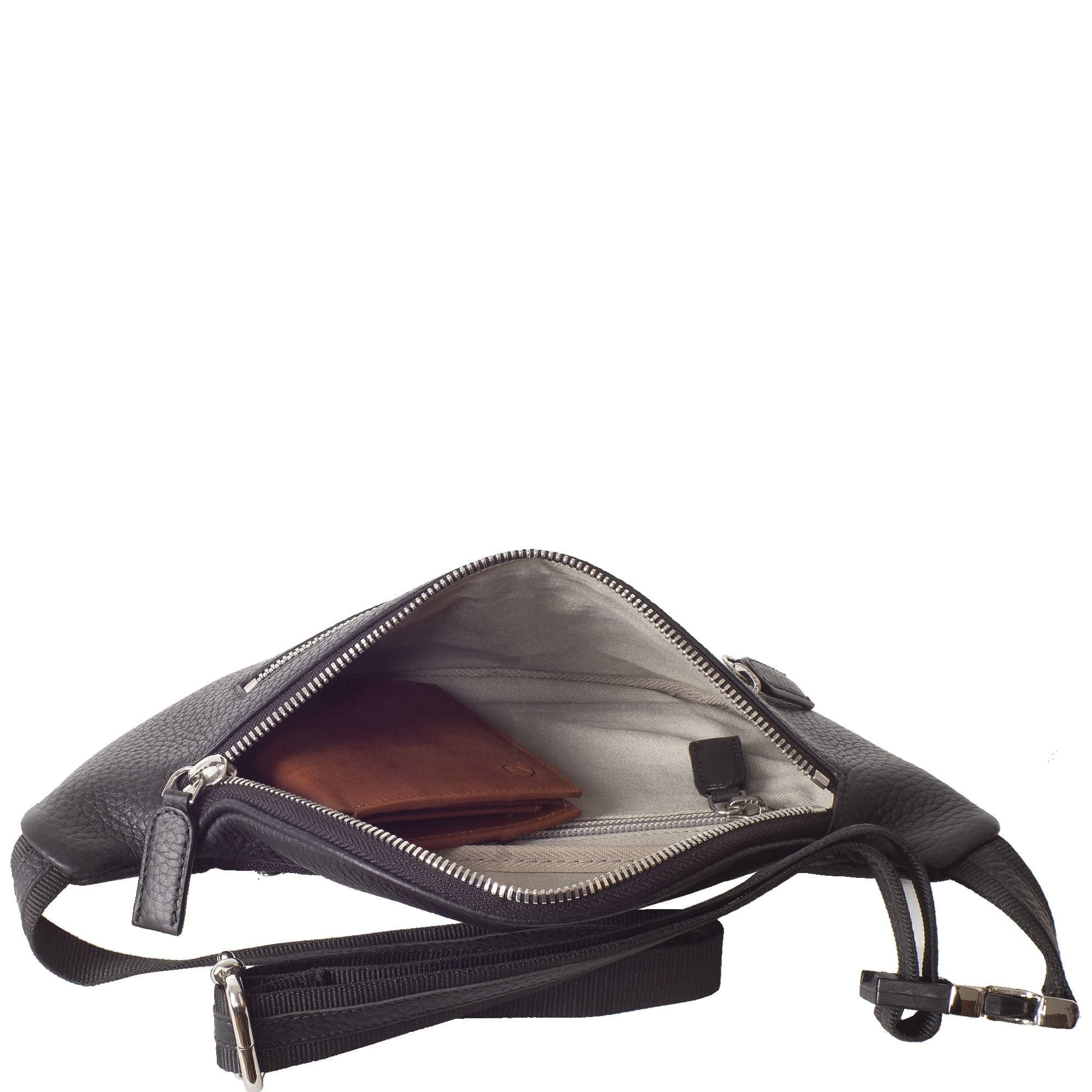 Crossover Handtasche Gürteltasche Leder schwarz - Corf Offermann