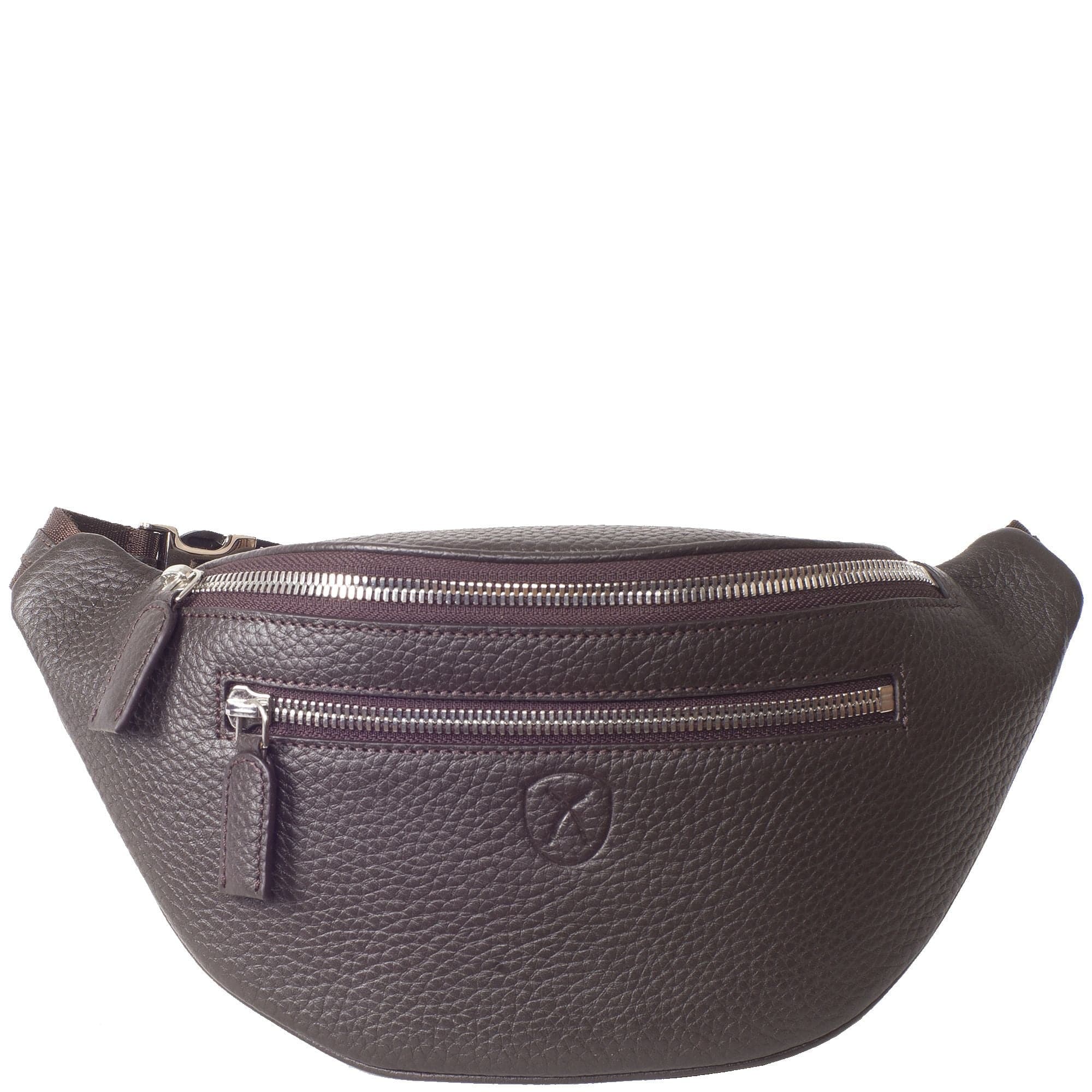 Crosover Handtasche Gürteltasche Leder braun - Corf Offermann