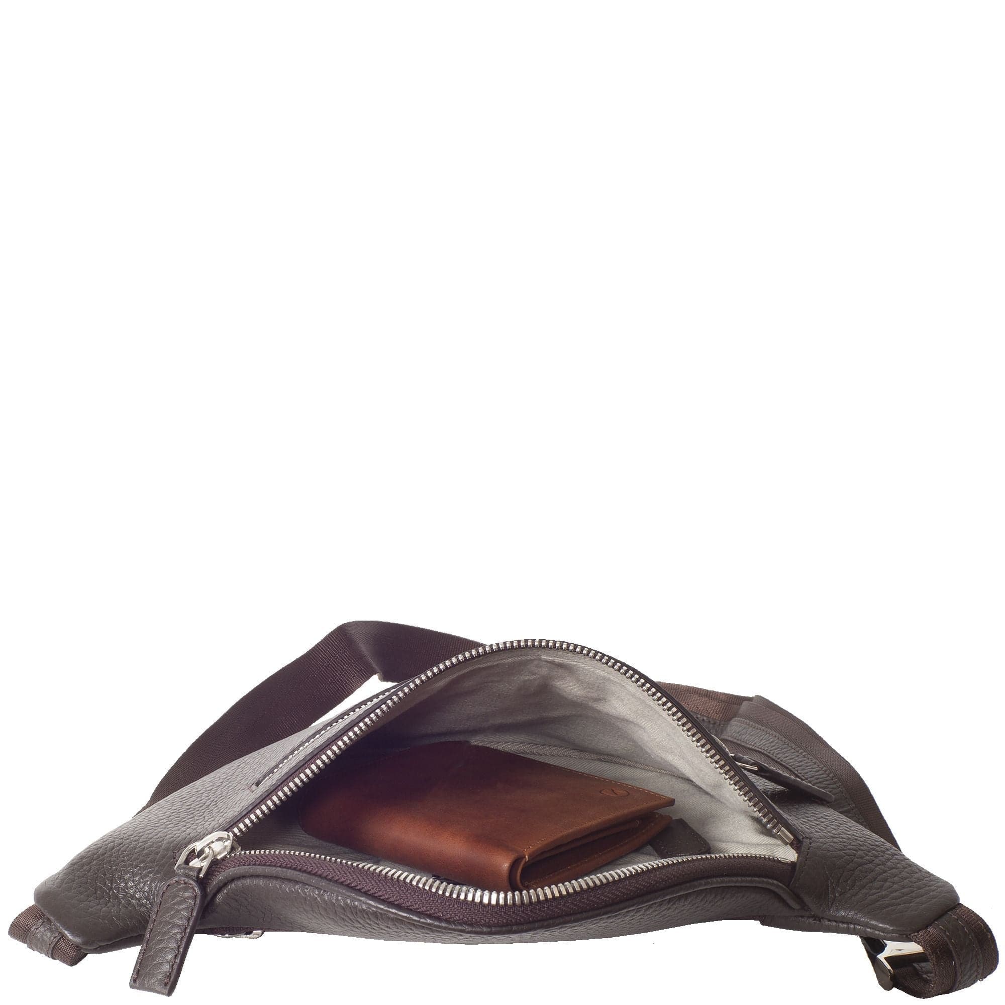 Crosover Handtasche Gürteltasche Leder braun - Corf Offermann