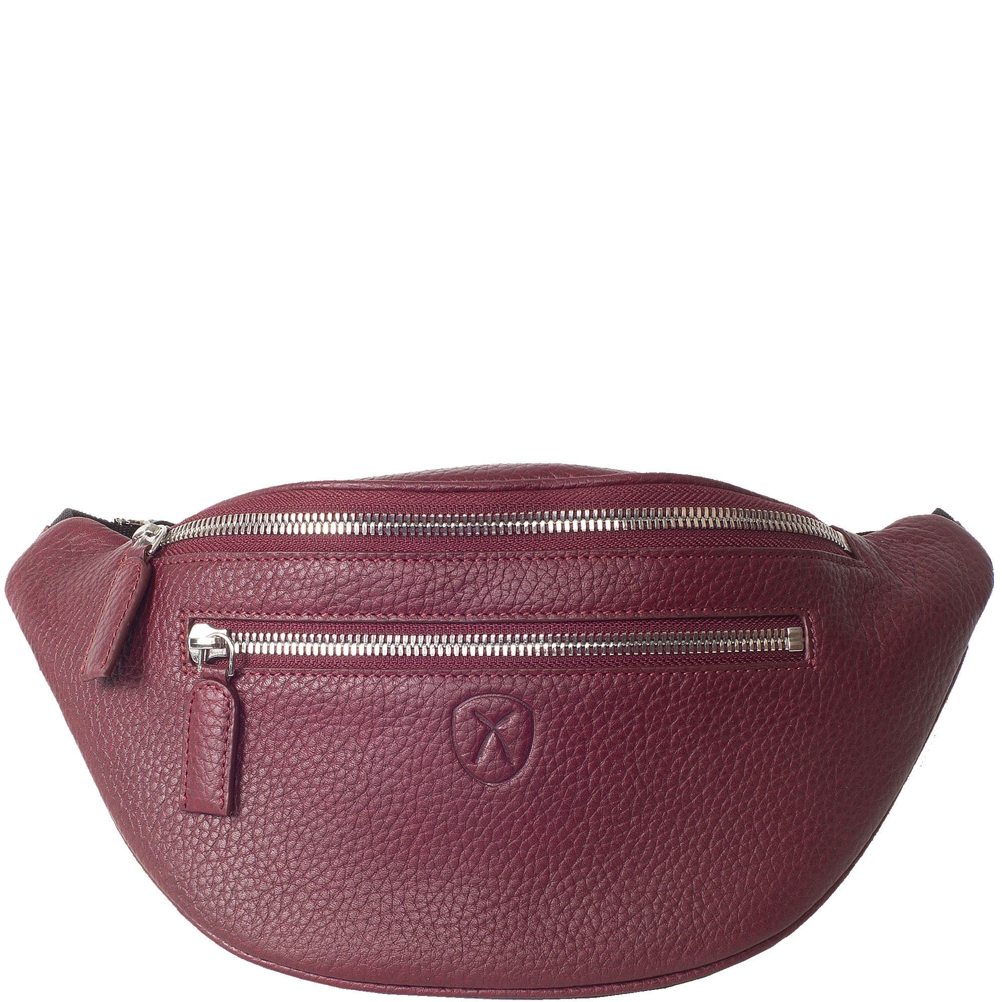 Crossover Handtasche Gürteltasche Leder bordeaux - Corf Offermann