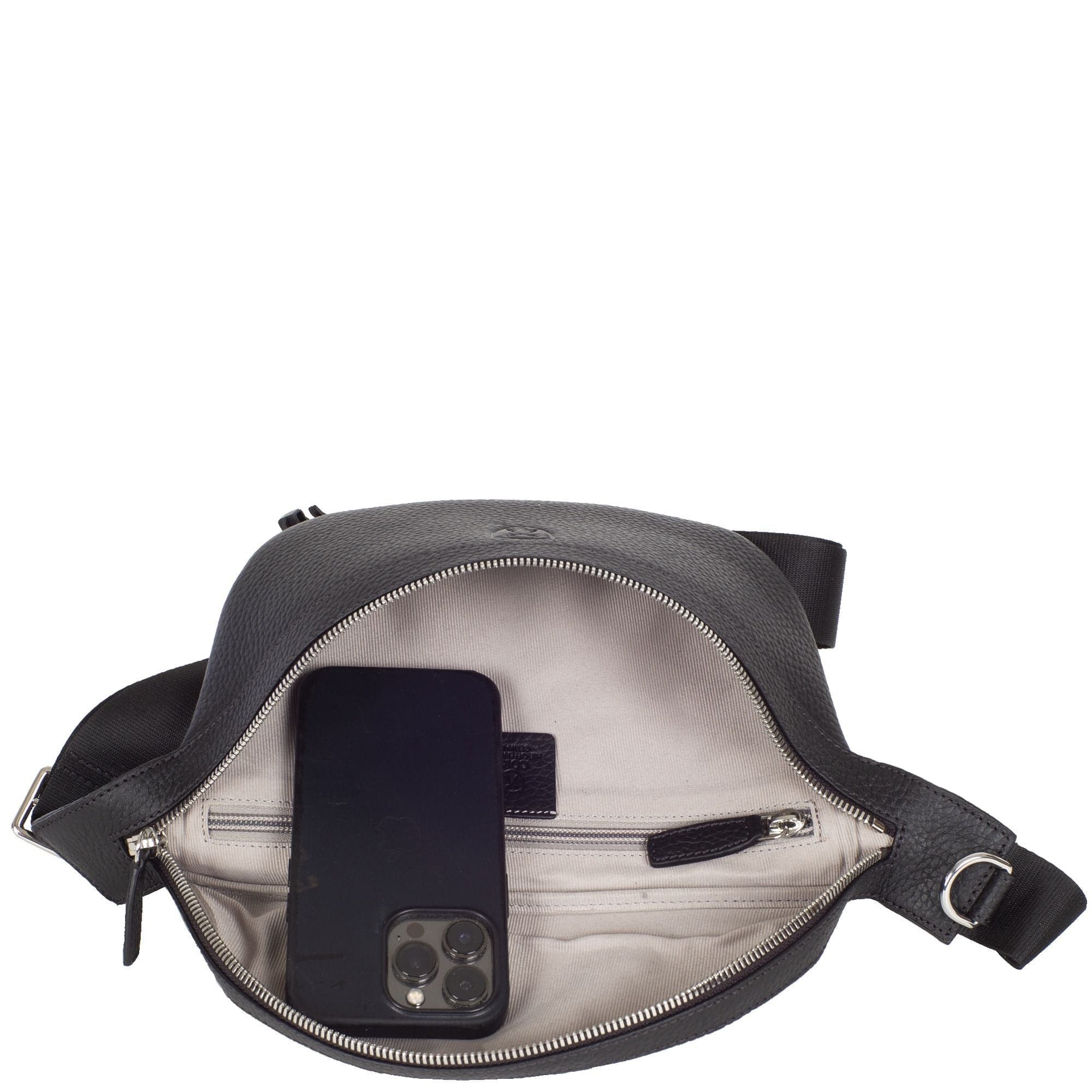 Crossover Gürteltasche Bauchtasche Leder schwarz - Corf Offermann