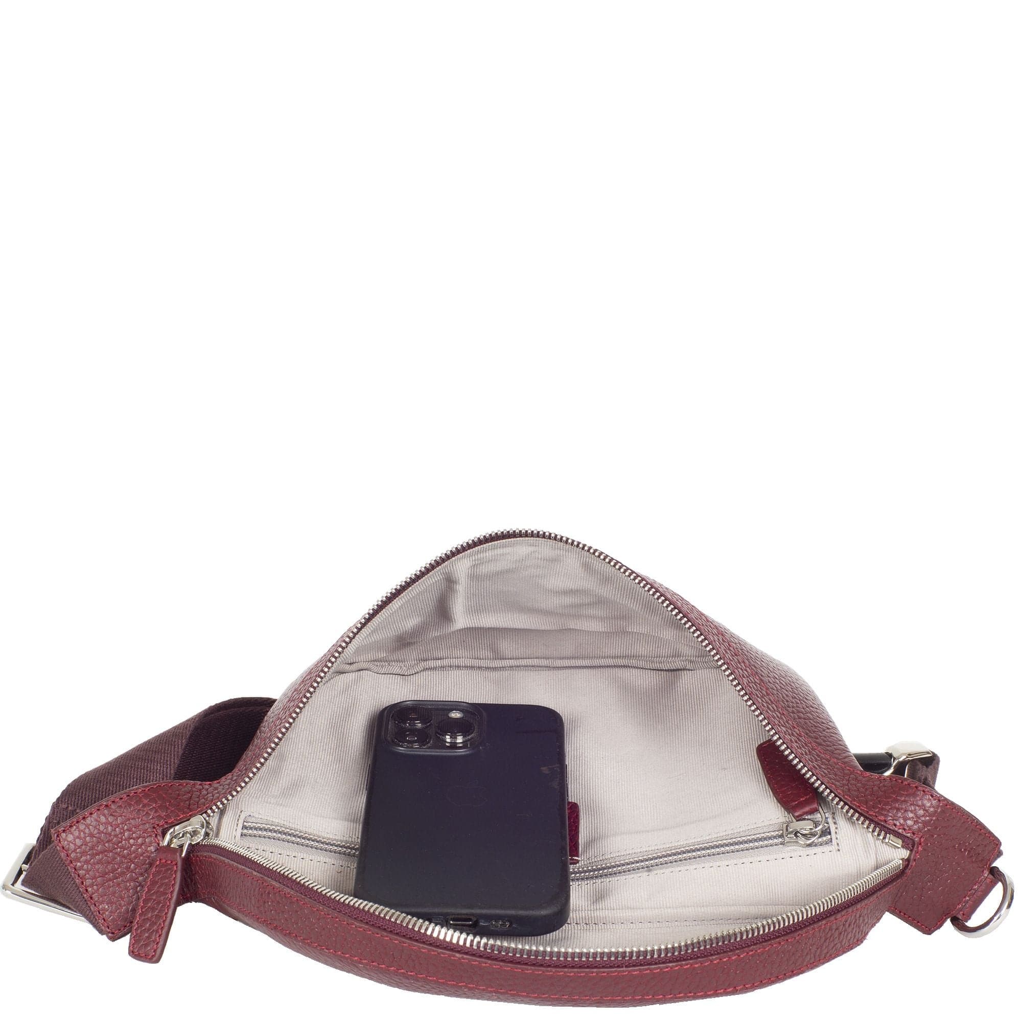 Crossover Gürteltasche Bauchtasche Leder bordeaux - Corf Offermann