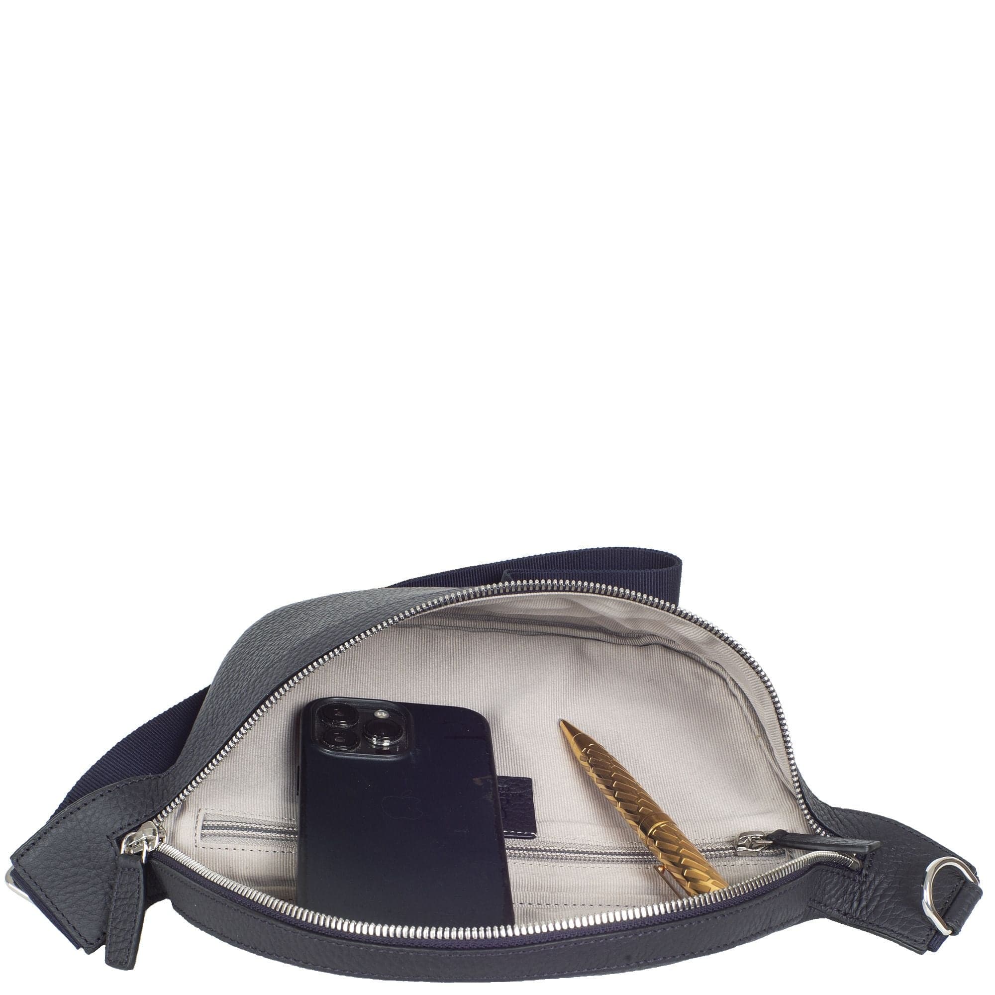 Crossover Gürteltasche Bauchtasche Leder blau - Corf Offermann