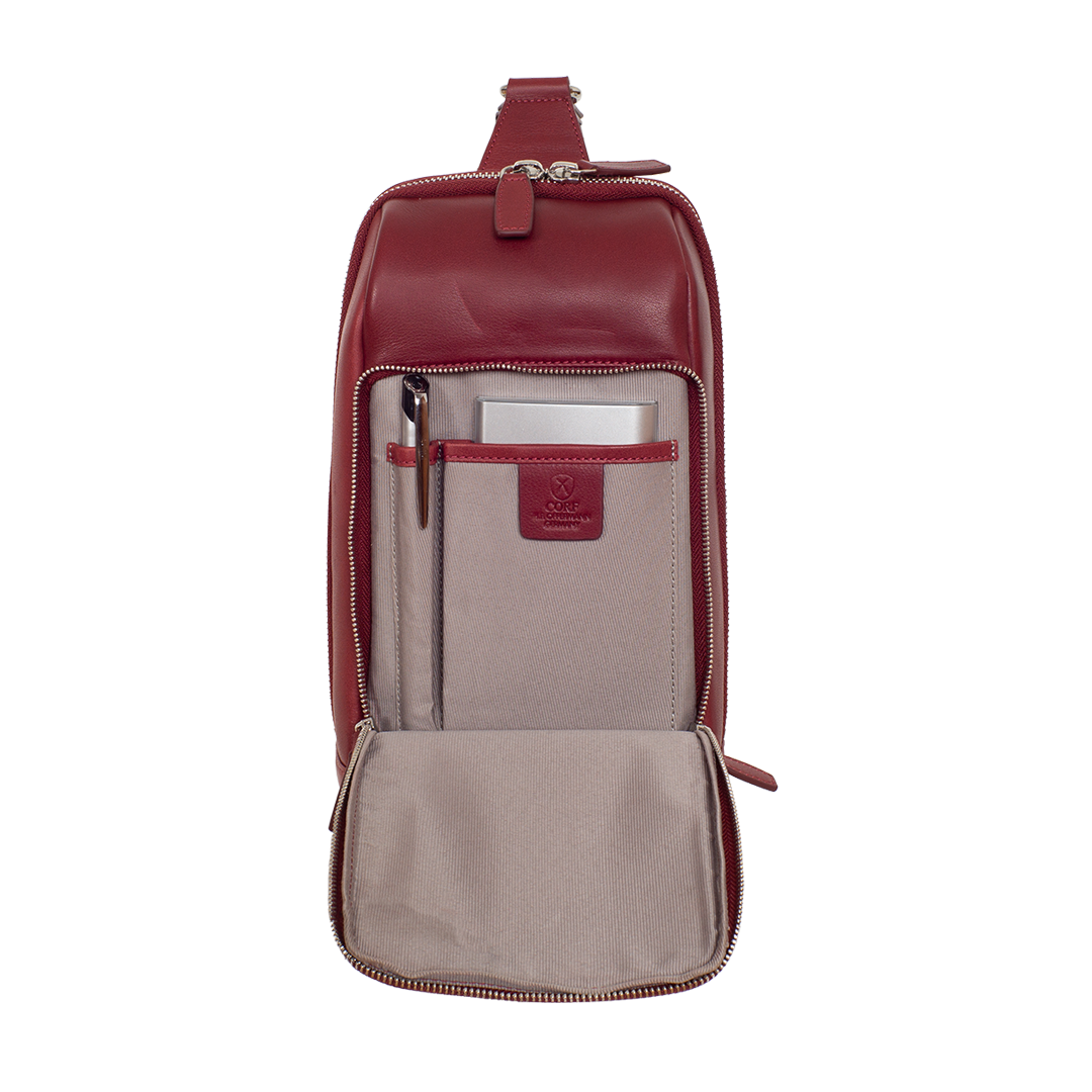 Crossover Tasche Leder rot