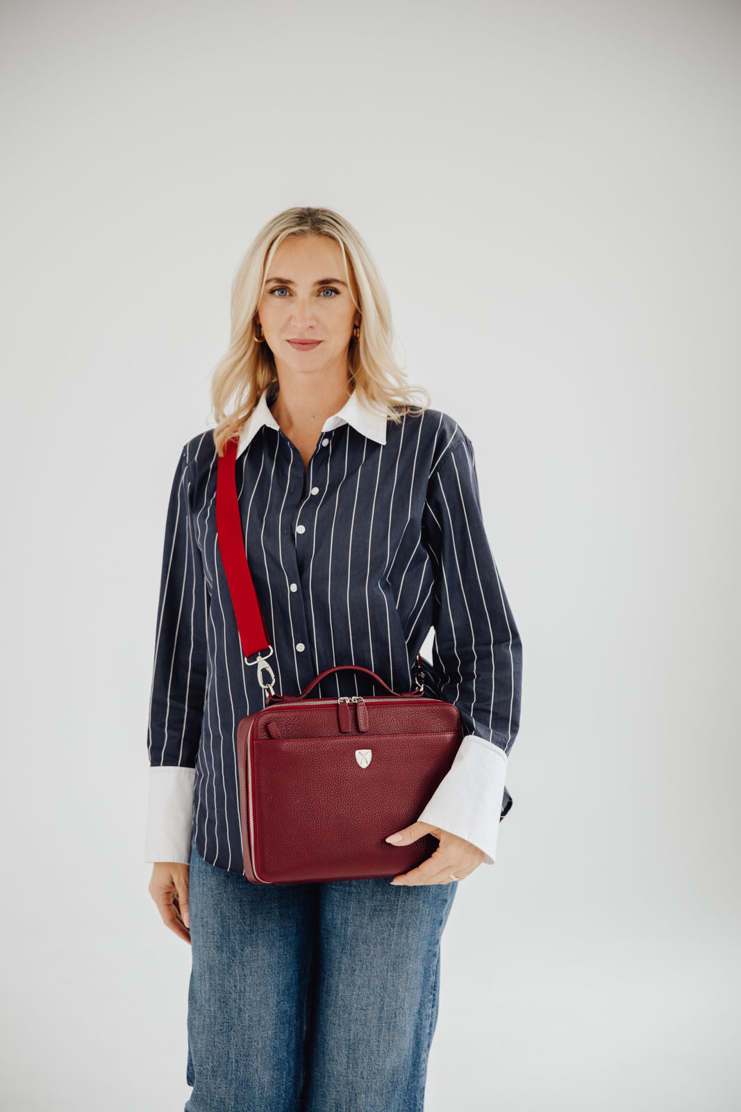 Laptoptasche Tablet Tasche 10 Zoll Leder rot