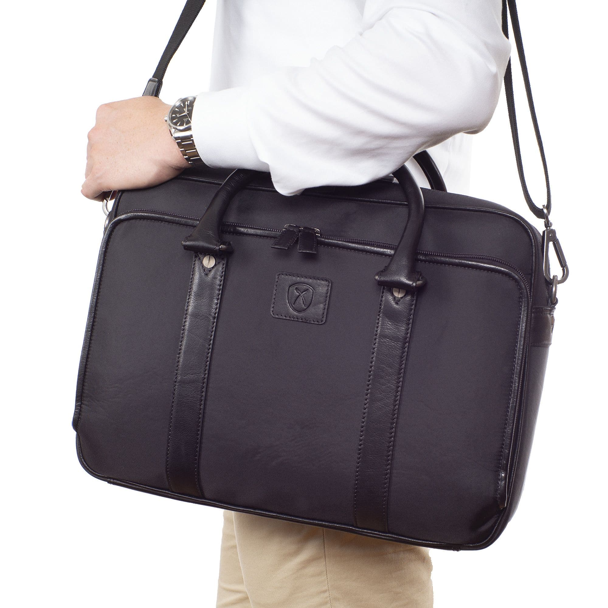 Businesstasche Laptoptasche  Coram - Nylon mit Leder 15 Zoll - Corf Offermann