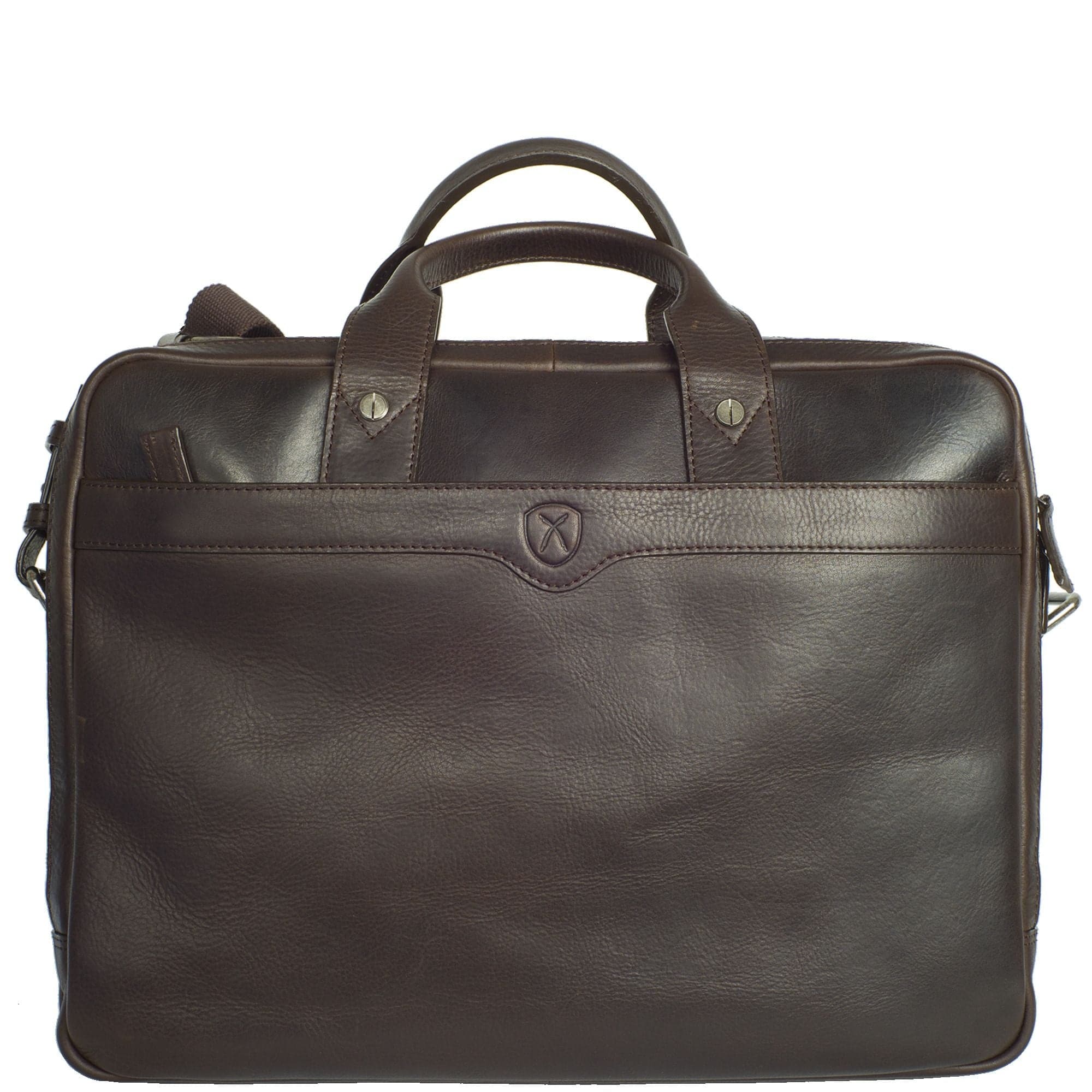 Laptoptasche Businesstasche 15 Zoll Leder braun 2 große Fächer - Corf Offermann
