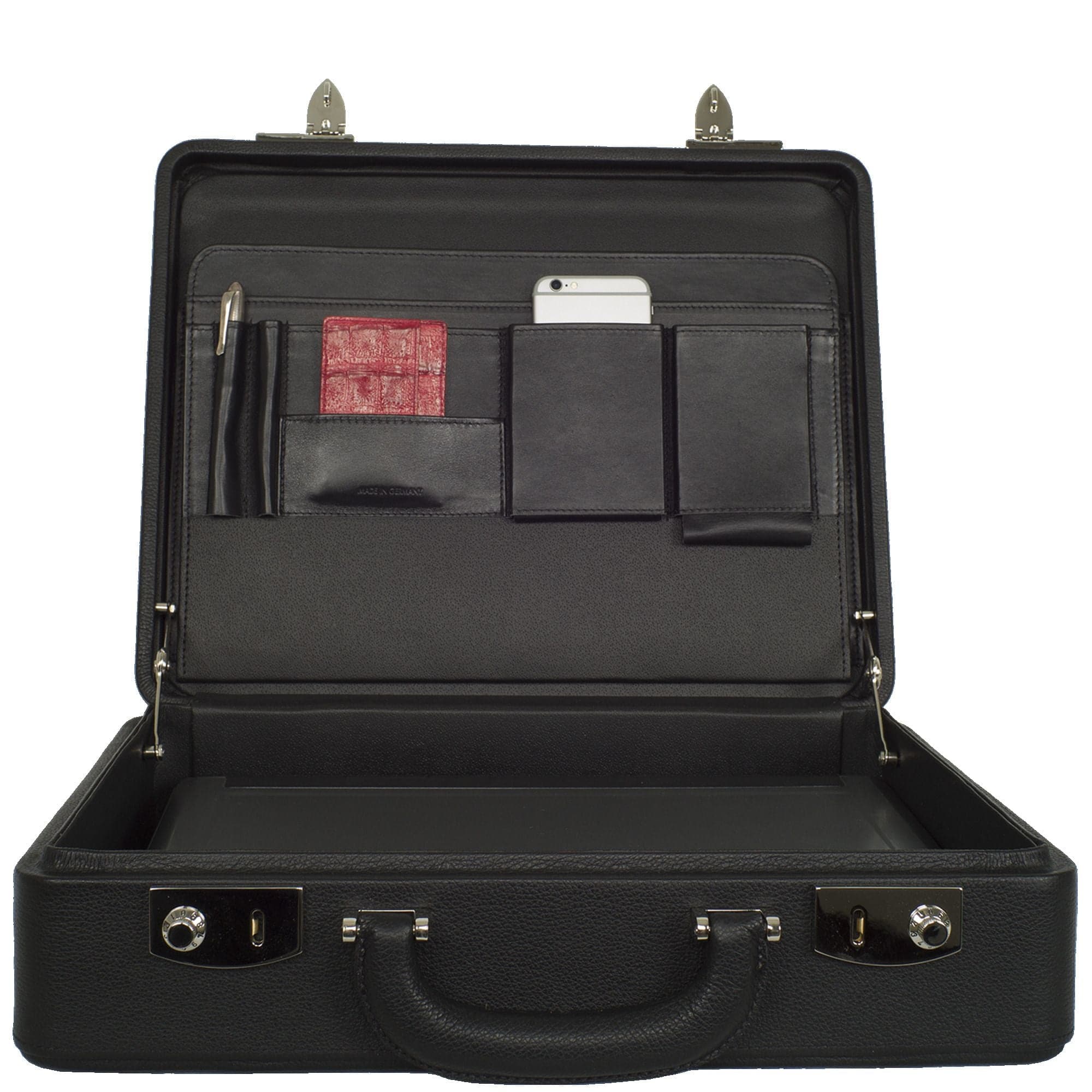 Aktenkoffer 15 Zoll Leder schwarz - Corf Offermann