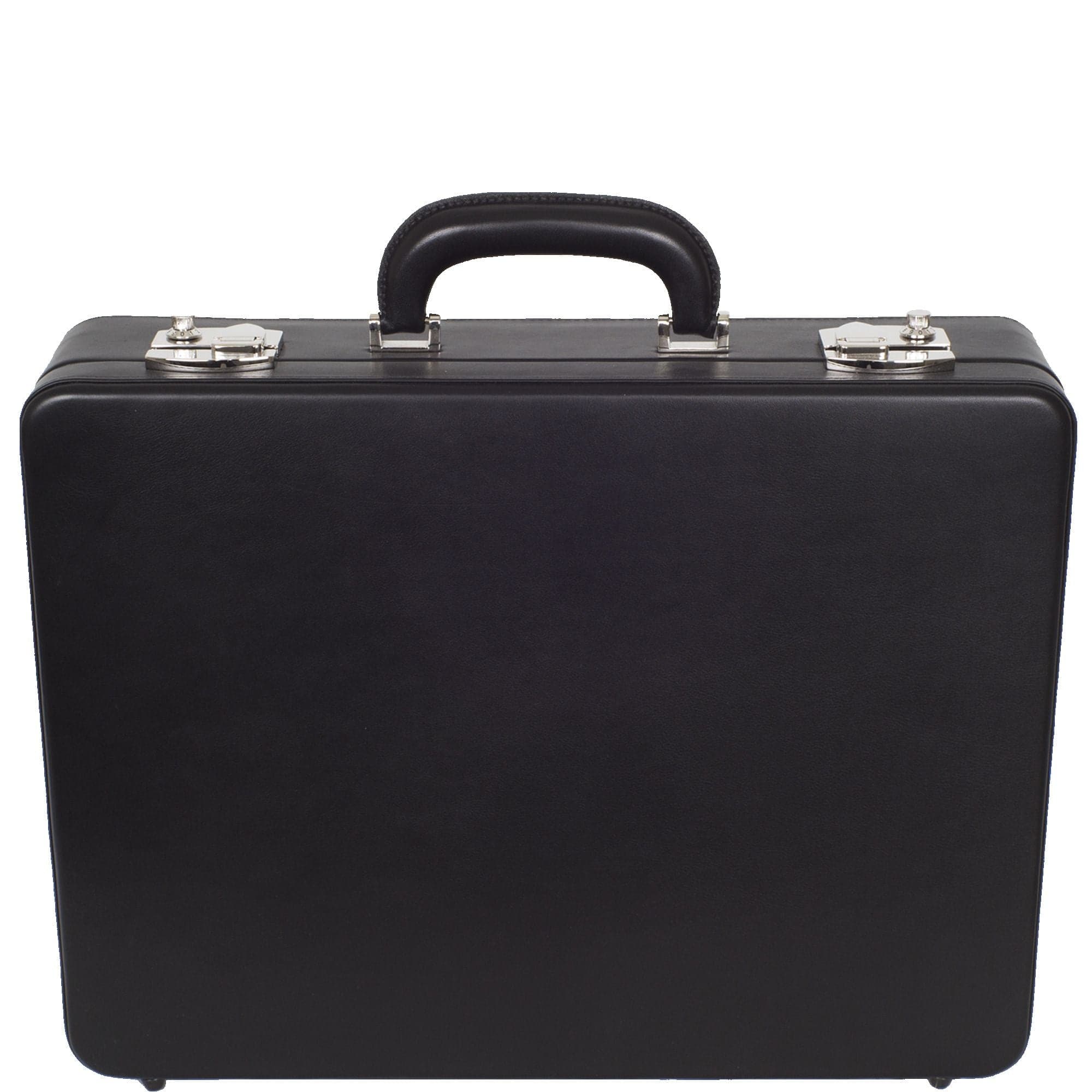 Aktenkoffer 15 Zoll Leder schwarz Deckeltasche mit Fächer - Corf Offermann