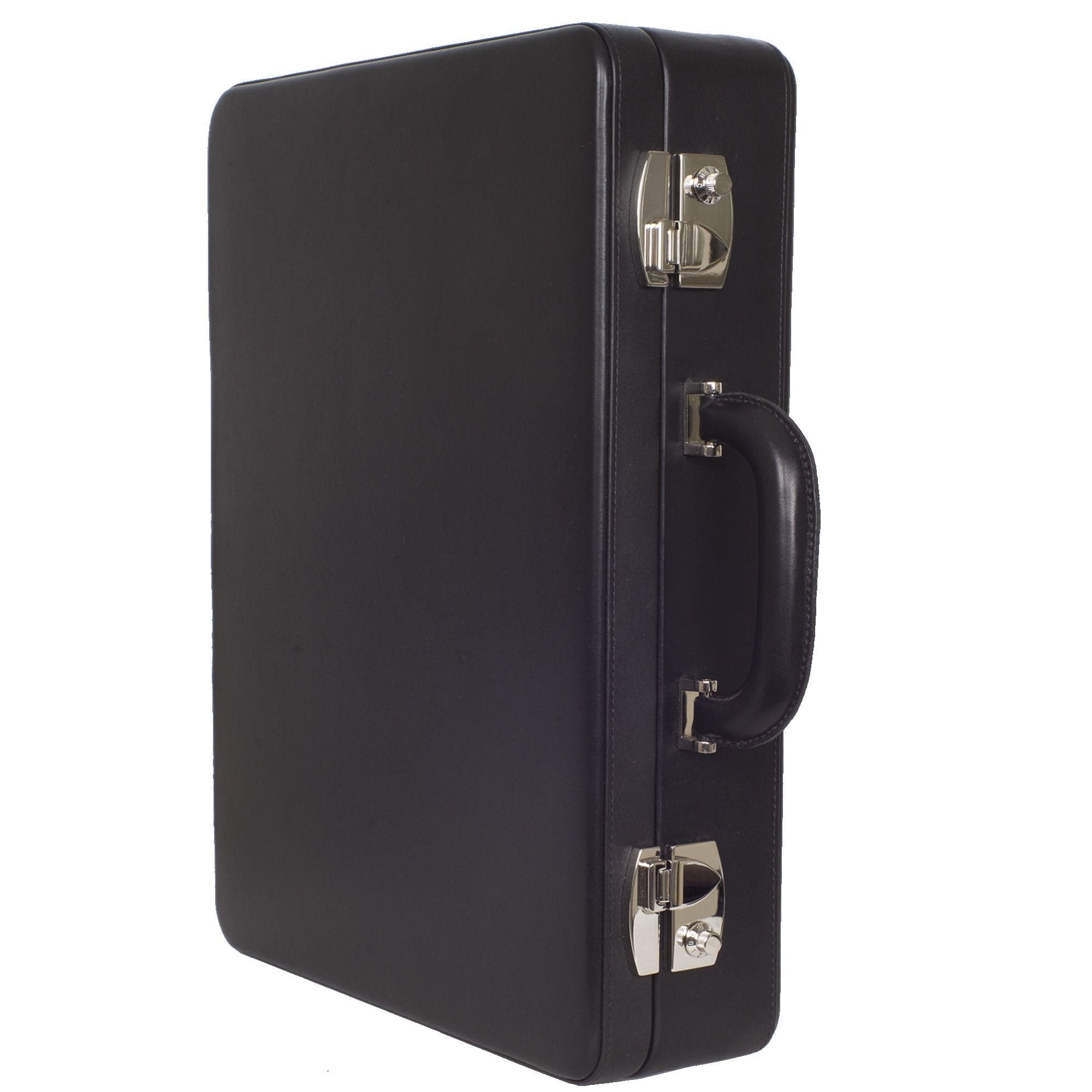 Aktenkoffer 15 Zoll Leder schwarz Deckeltasche mit Fächer - Corf Offermann