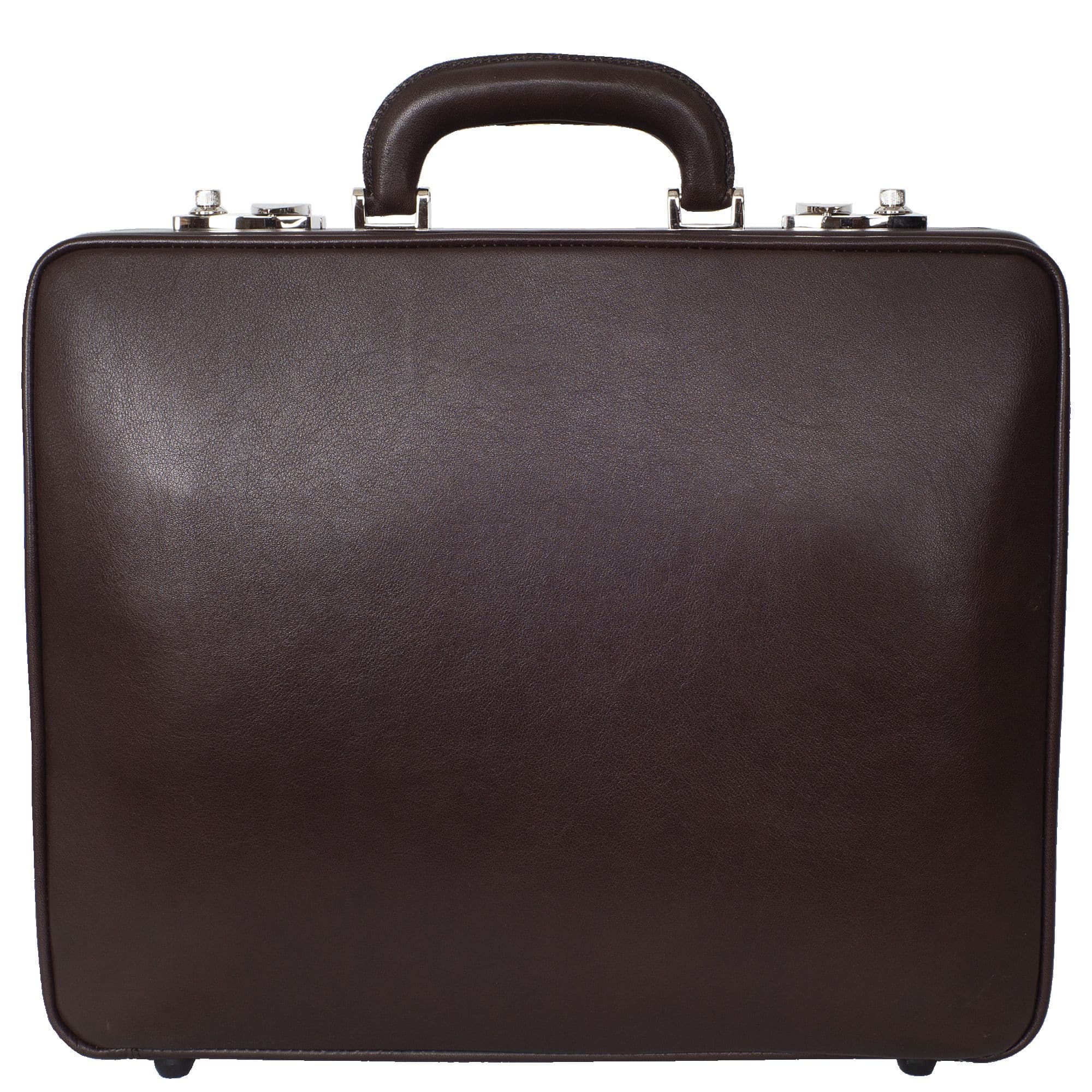 Aktenkoffer mit Zahlenschlössern 15 Zoll Fächereinteilung Leder braun - Corf Offermann