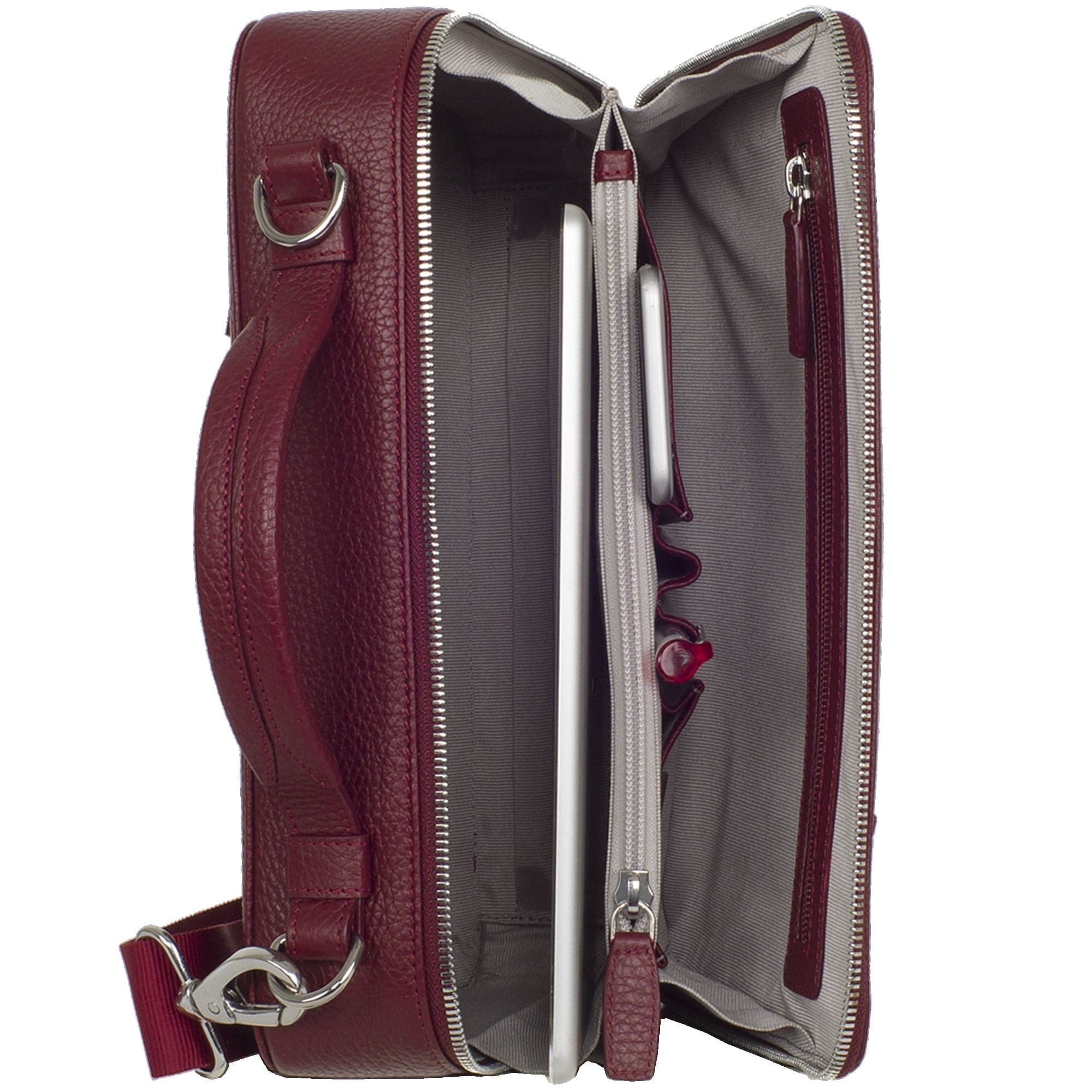 Laptoptasche Tablet Tasche 10 Zoll Leder bordeauxrot - Corf Offermann