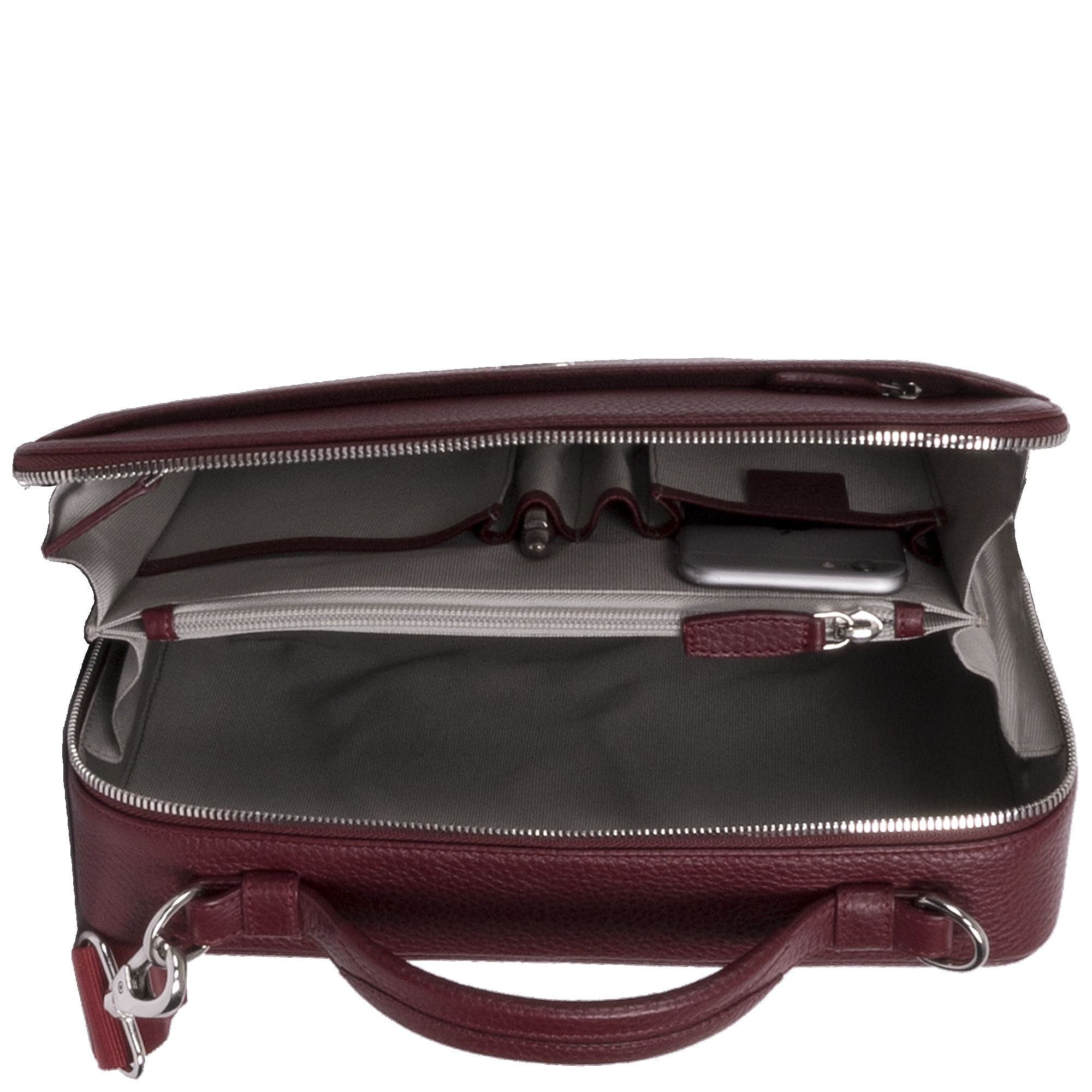 Laptoptasche Tablet Tasche 10 Zoll Leder bordeauxrot - Corf Offermann