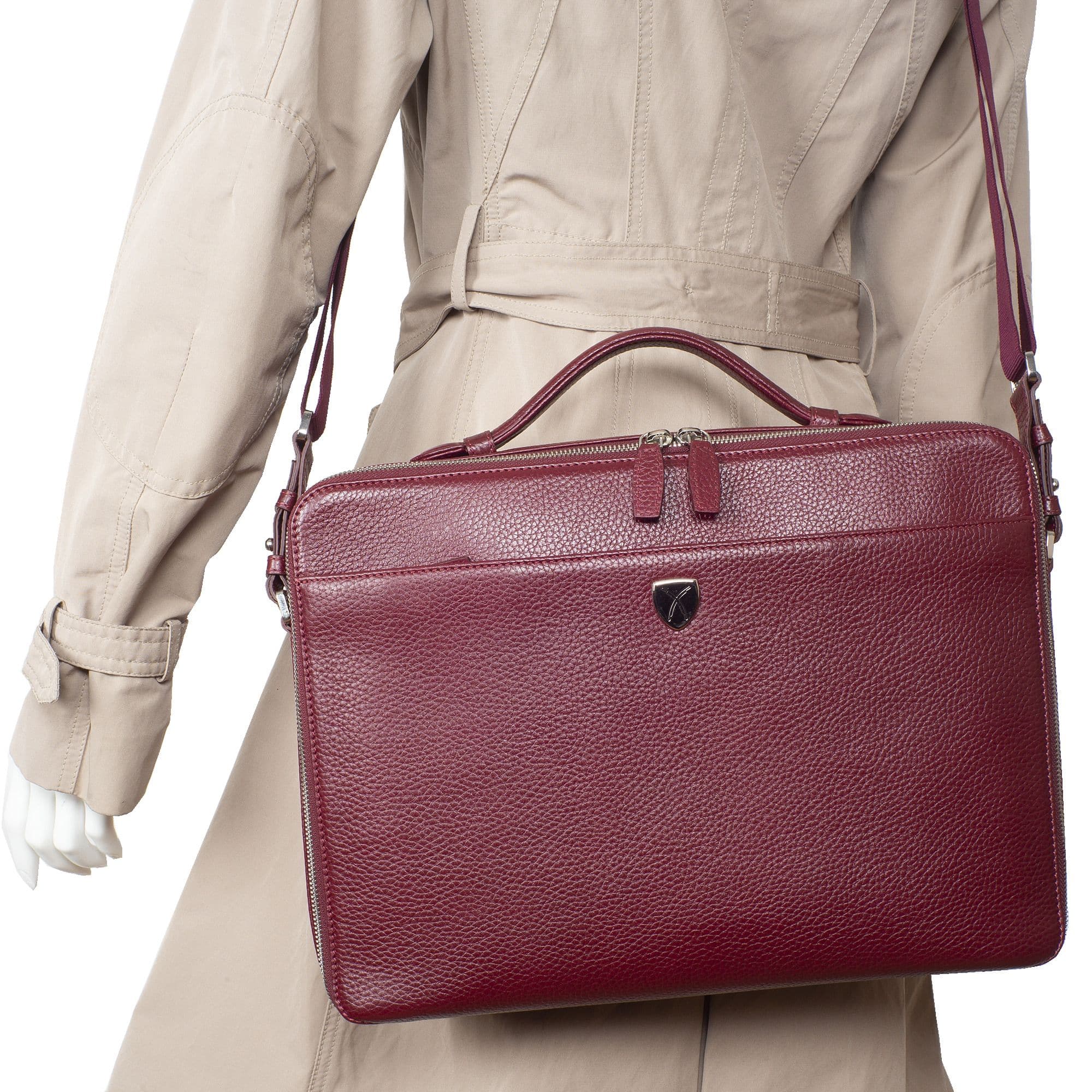 Laptoptasche Businesstasche 14 Zoll Leder bordeauxrot - Corf Offermann