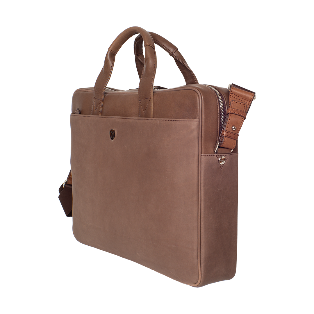Businesstasche Laptoptasche 15 Zoll Leder Taupe