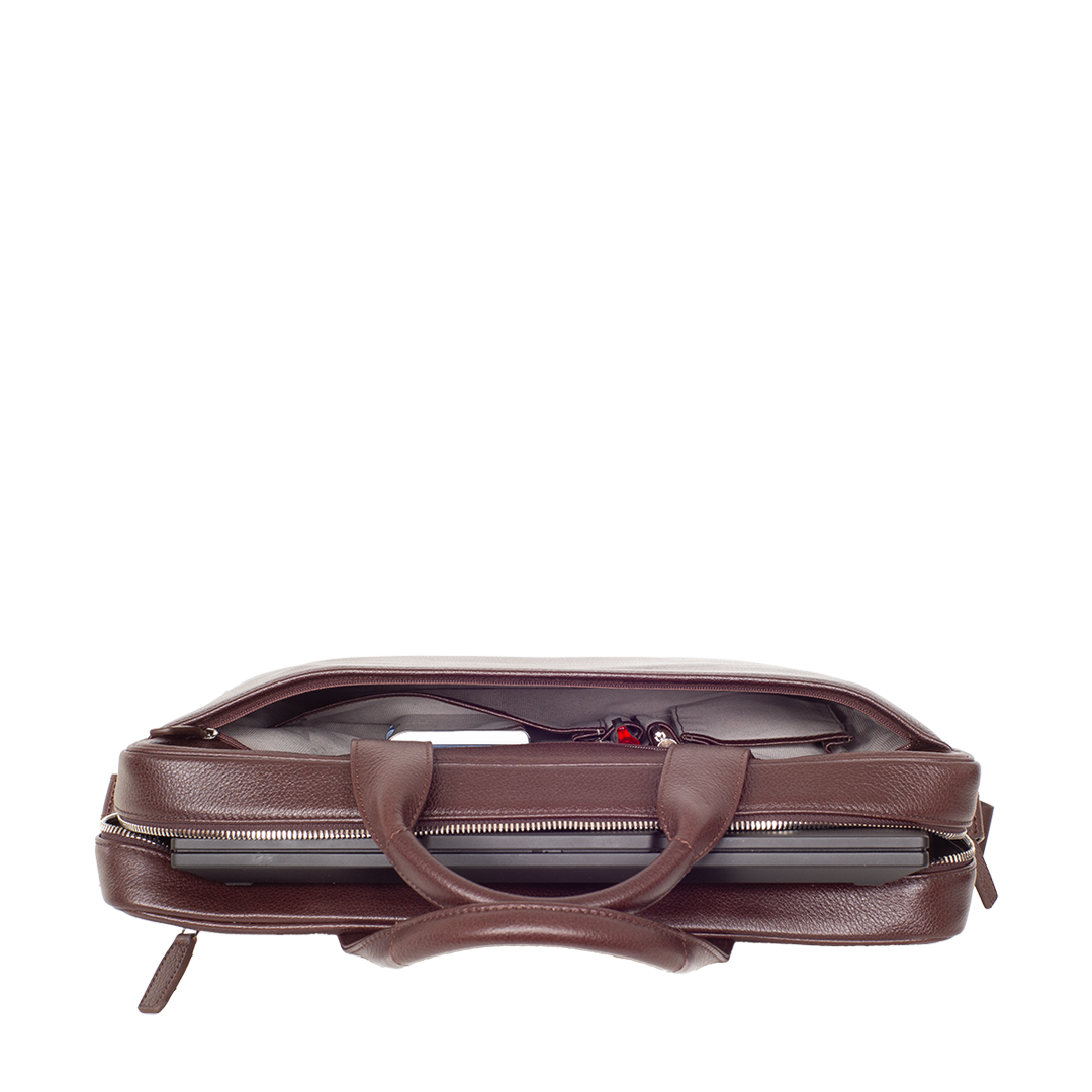 Businesstasche Laptoptasche 15 Zoll Leder Taupe