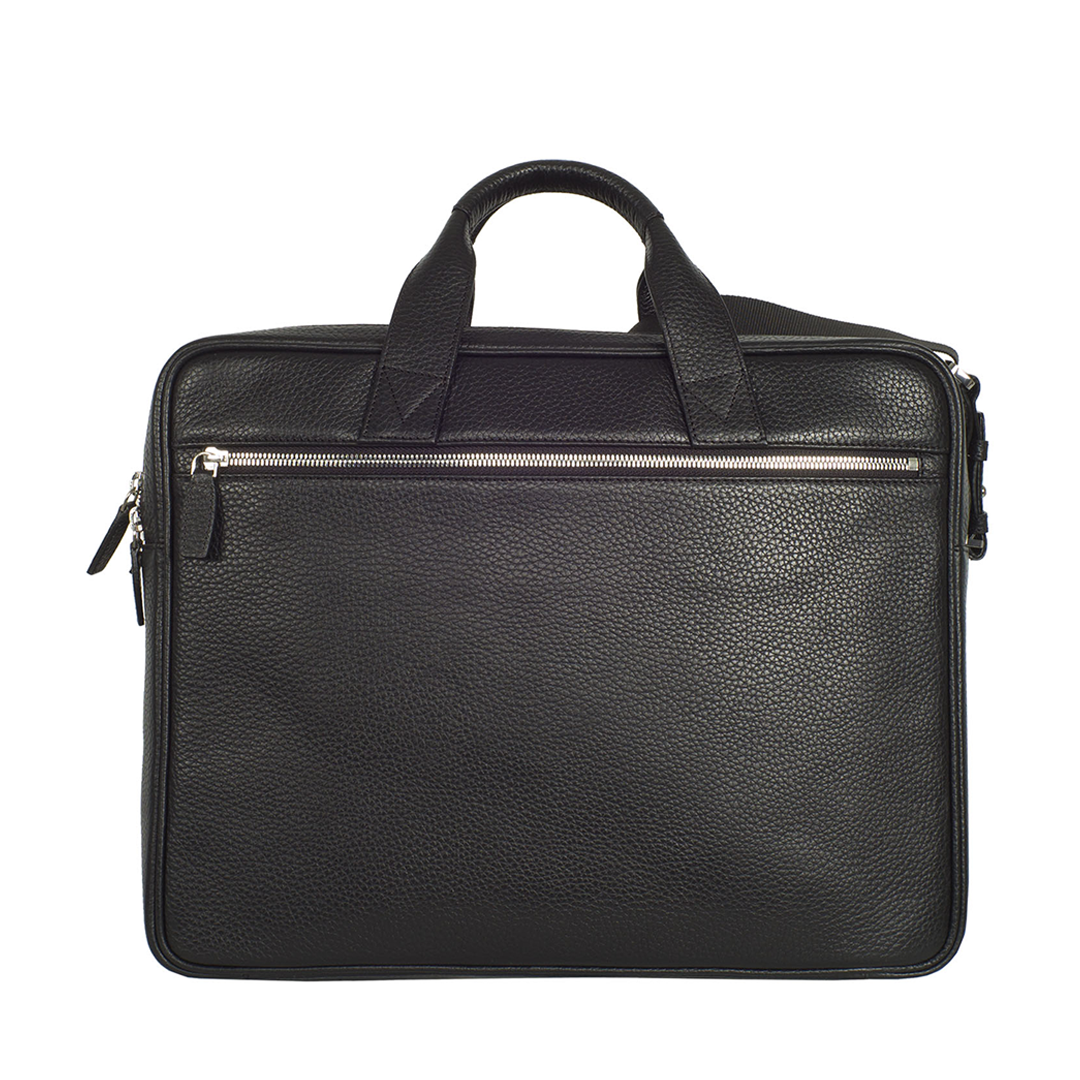 Businesstasche Laptoptasche  15 Zoll geprägtes Leder schwarz - Corf Offermann