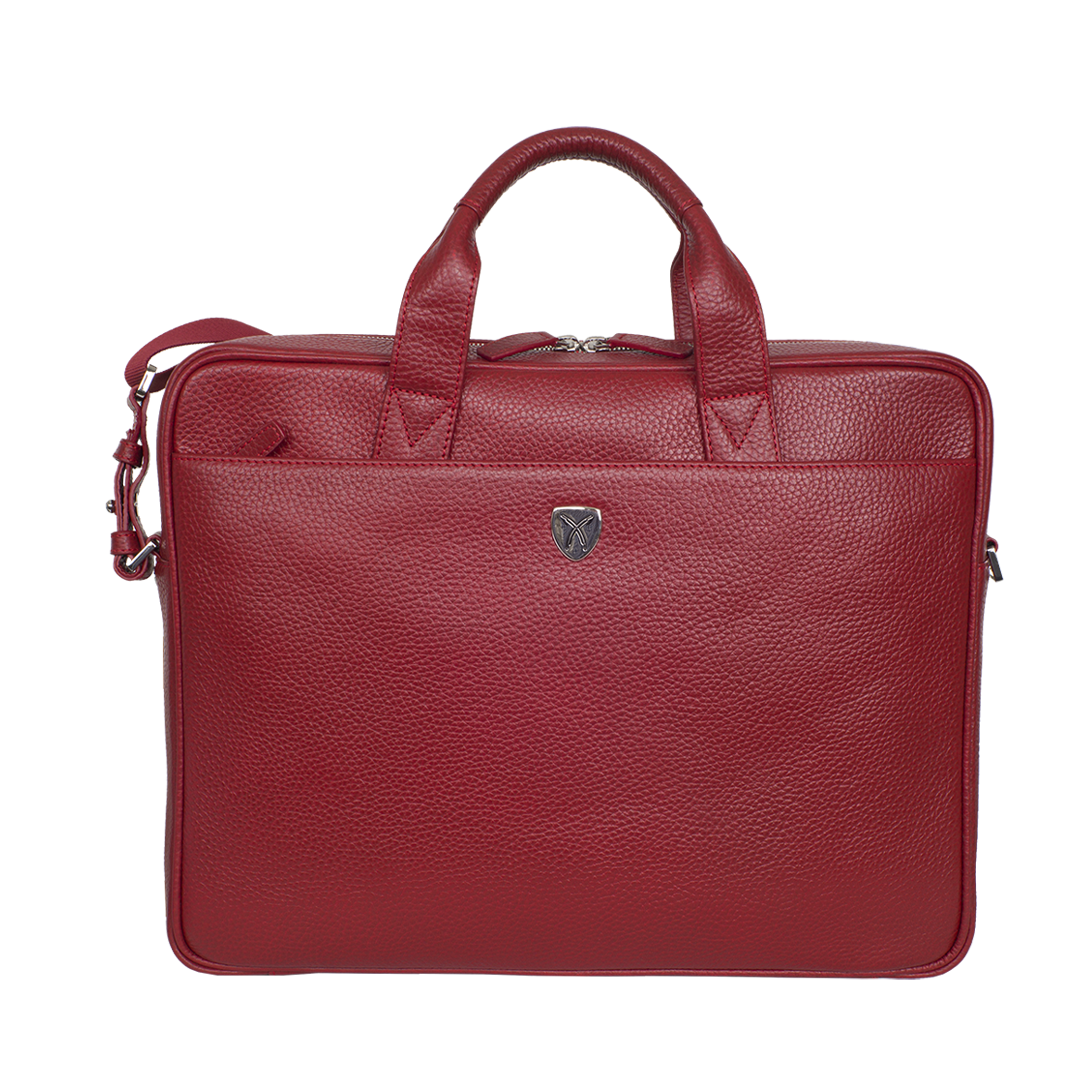 Businesstasche Laptoptasche 15 Zoll geprägtes Leder rot - Corf Offermann
