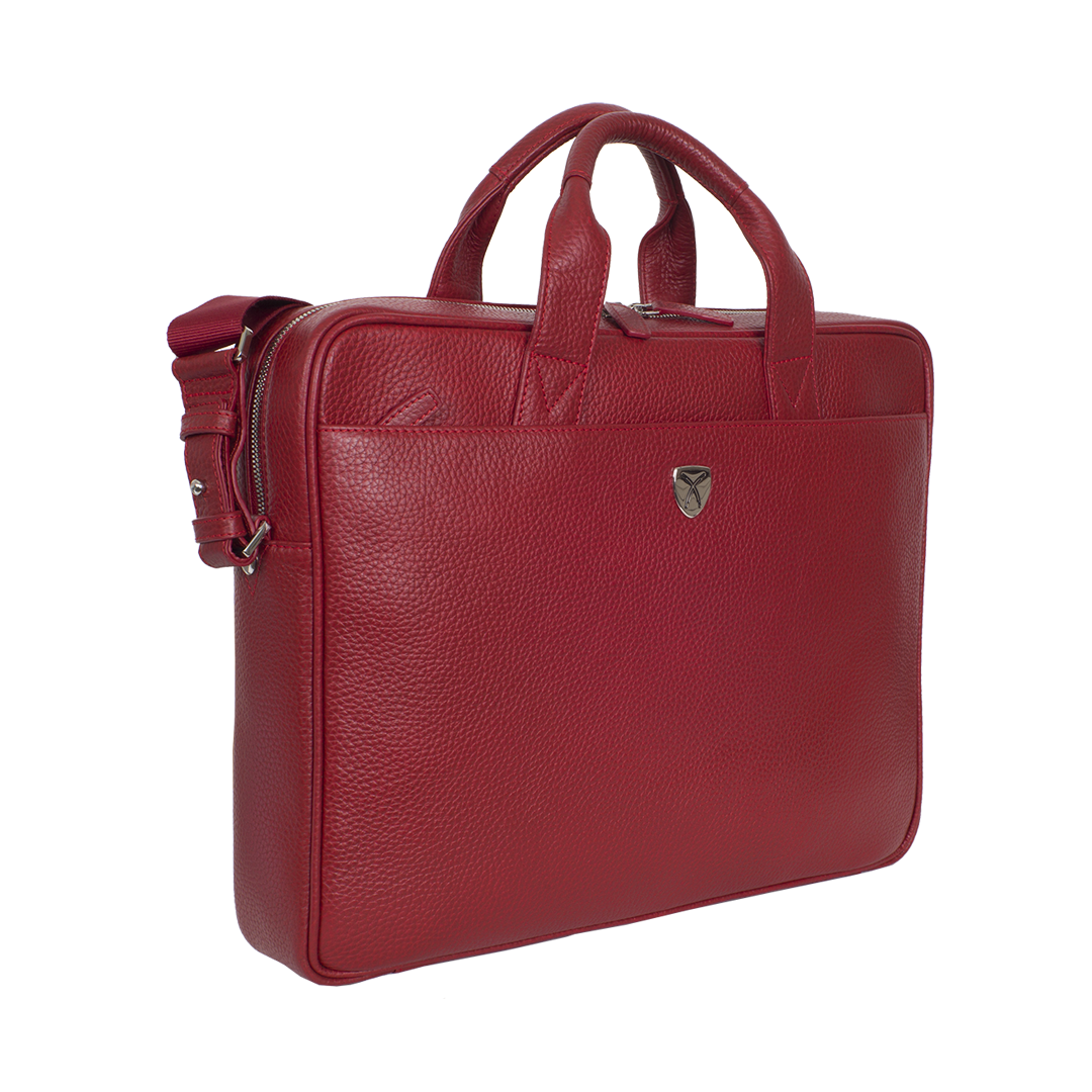 Businesstasche Laptoptasche 15 Zoll geprägtes Leder rot - Corf Offermann