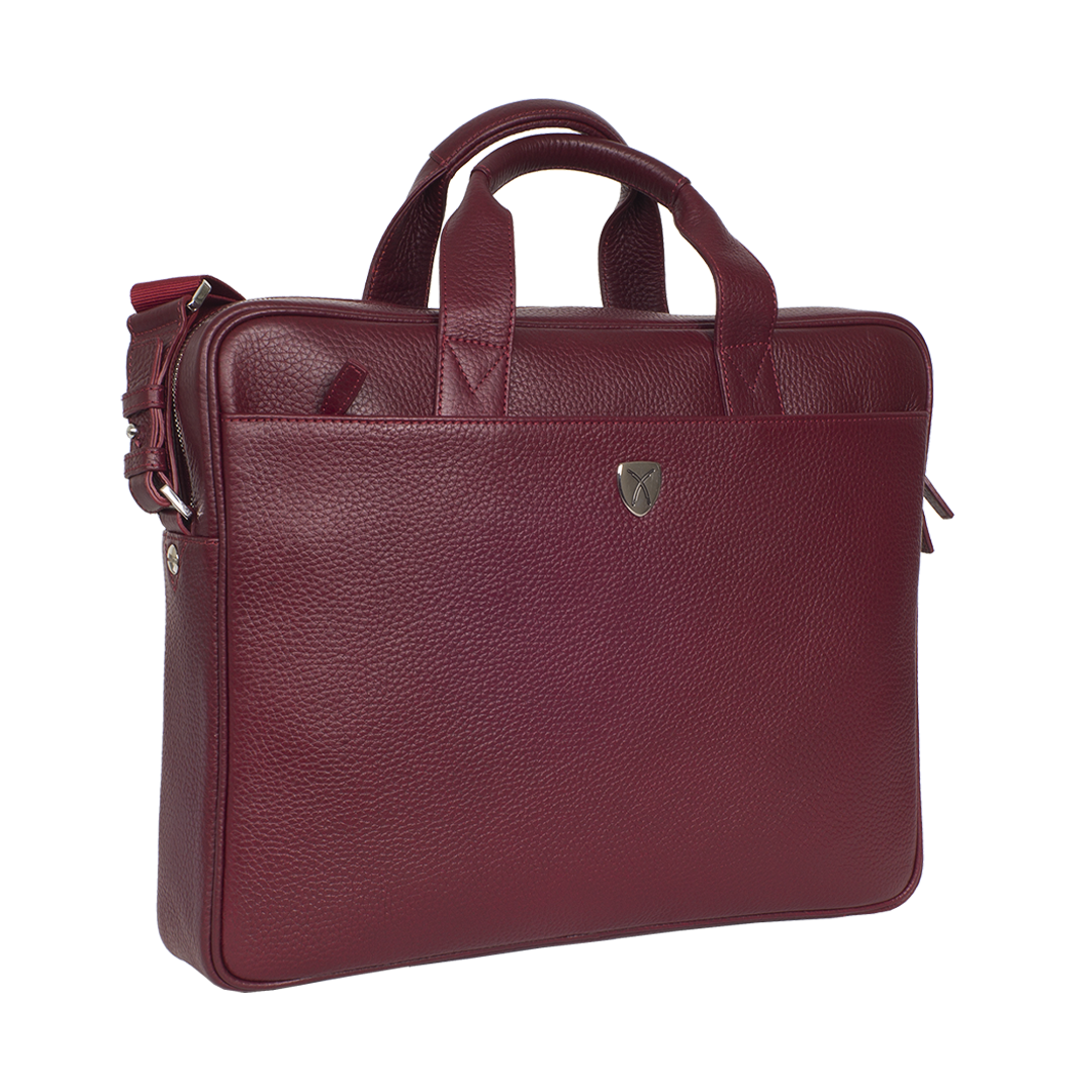 Businesstasche Laptoptasche  15 Zoll geprägtes Leder bordeaux - Corf Offermann