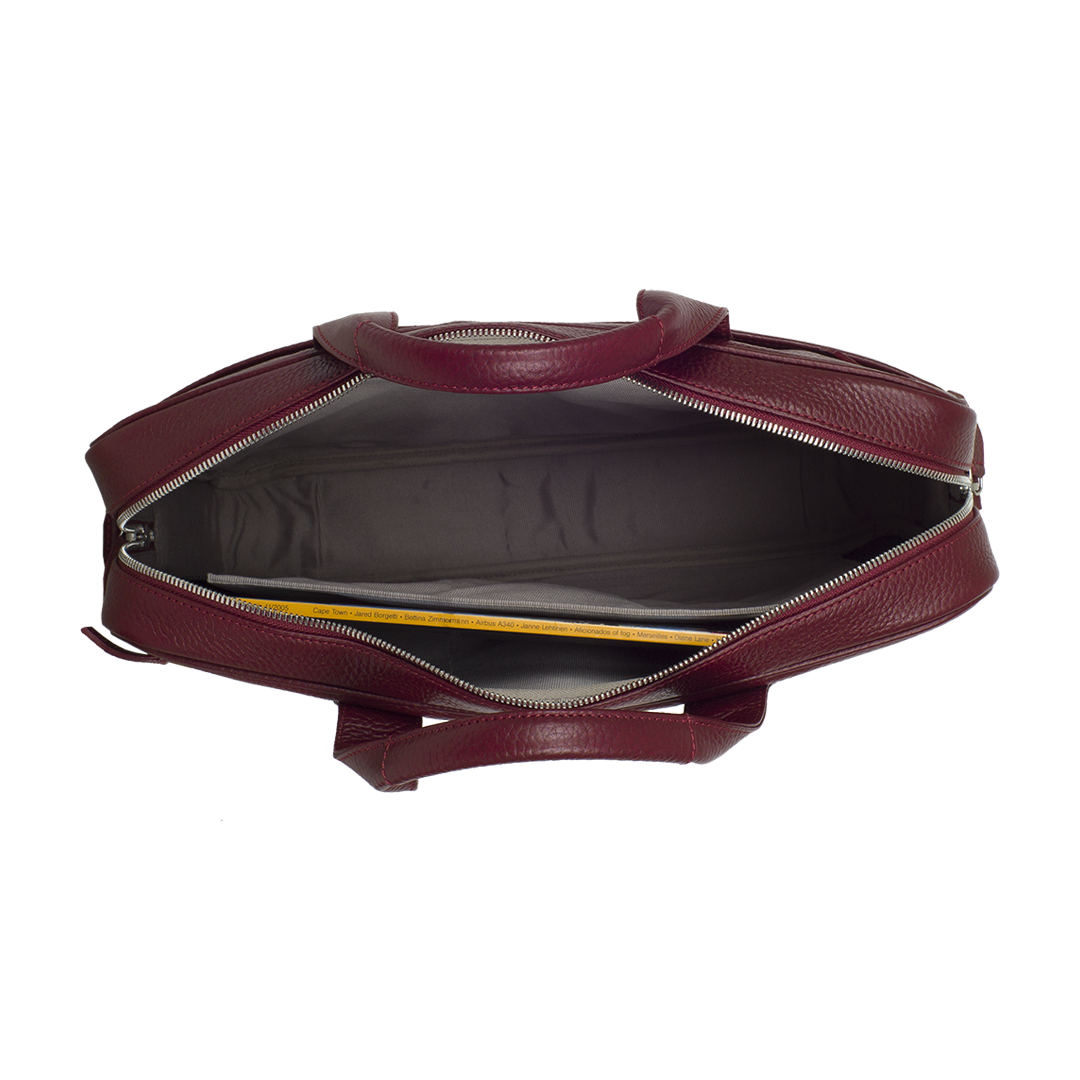 Businesstasche Laptoptasche  15 Zoll geprägtes Leder bordeaux - Corf Offermann